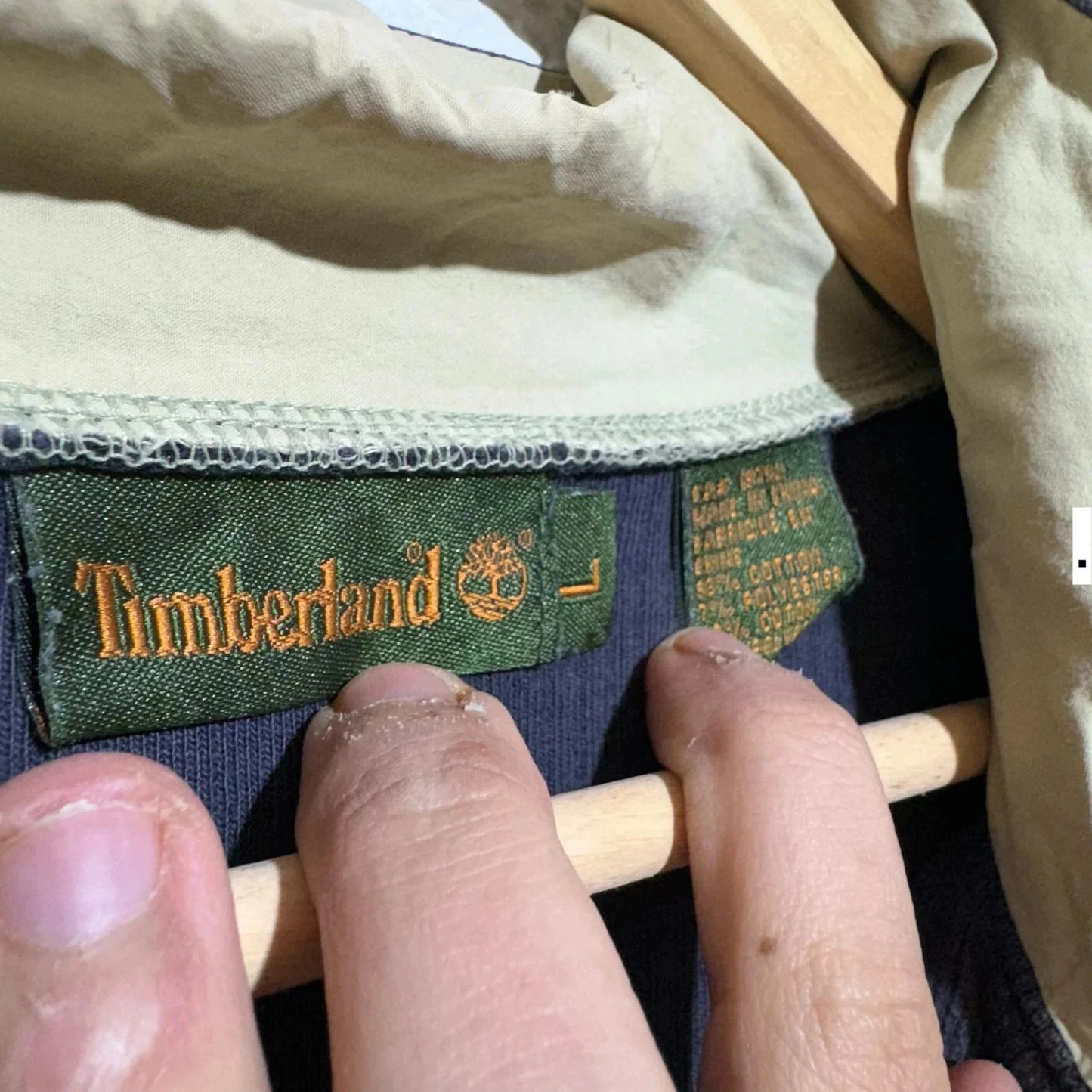 Vintage 00s Navy Timberland 1/4 Zip Sweatshirt - Large