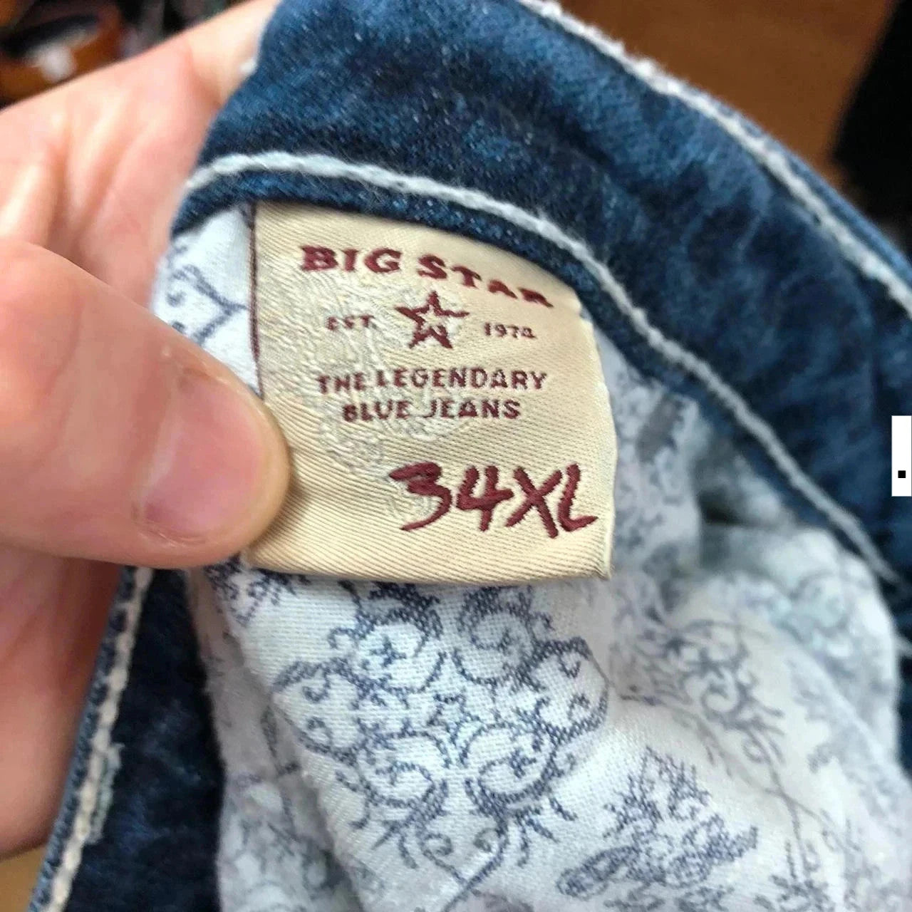 Vintage Y2K 00s Embroidered Jeans Mid High Rise Big Star - 34W CL