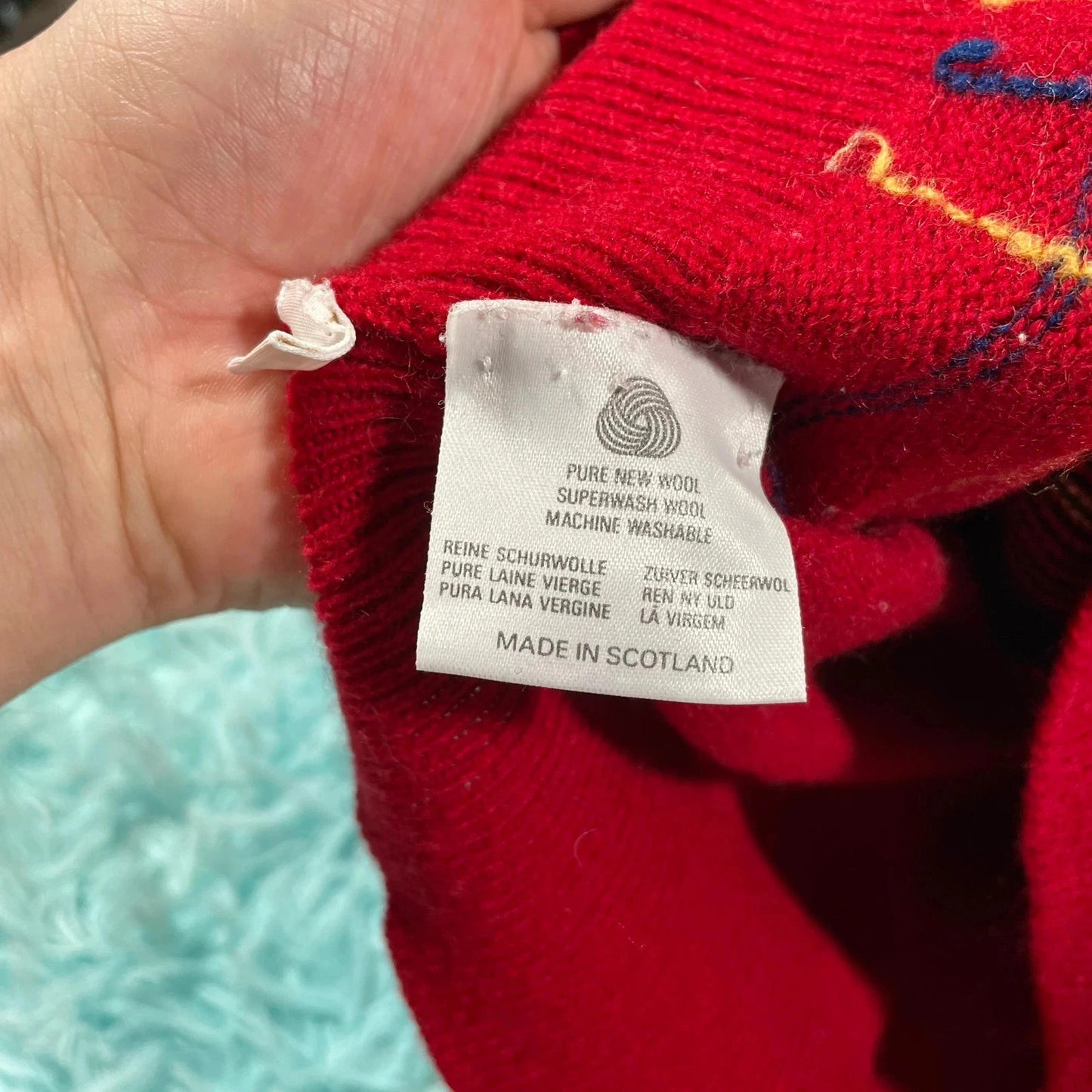 Vintage 90s Red Pringle Golf Tartan Jumper - M