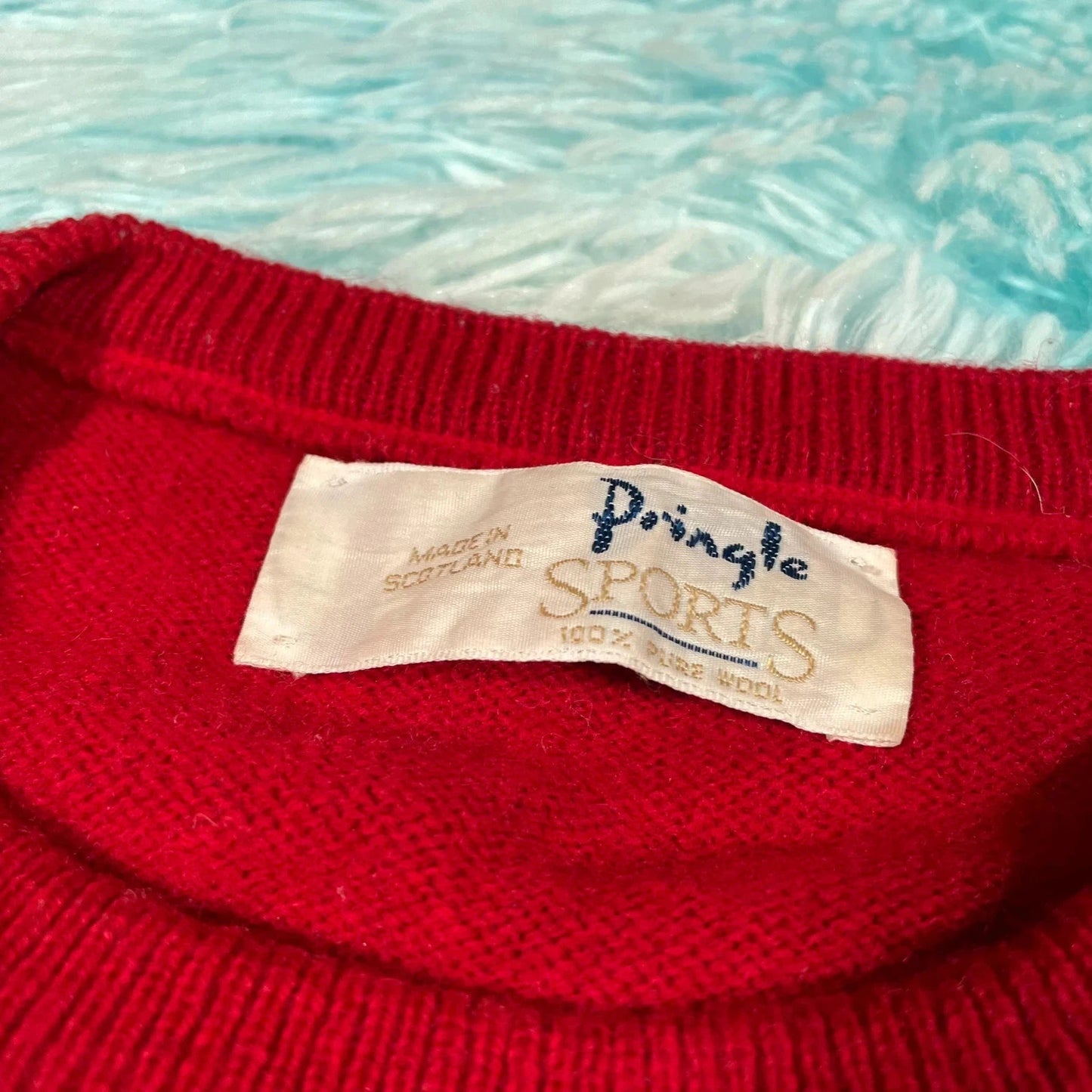 Vintage 90s Red Pringle Golf Tartan Jumper - M