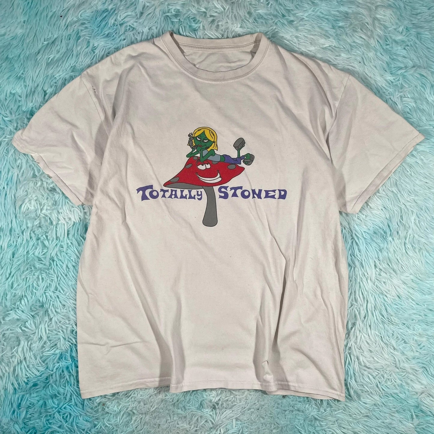 Vintage White Stoner Graphic T Shirt - XL