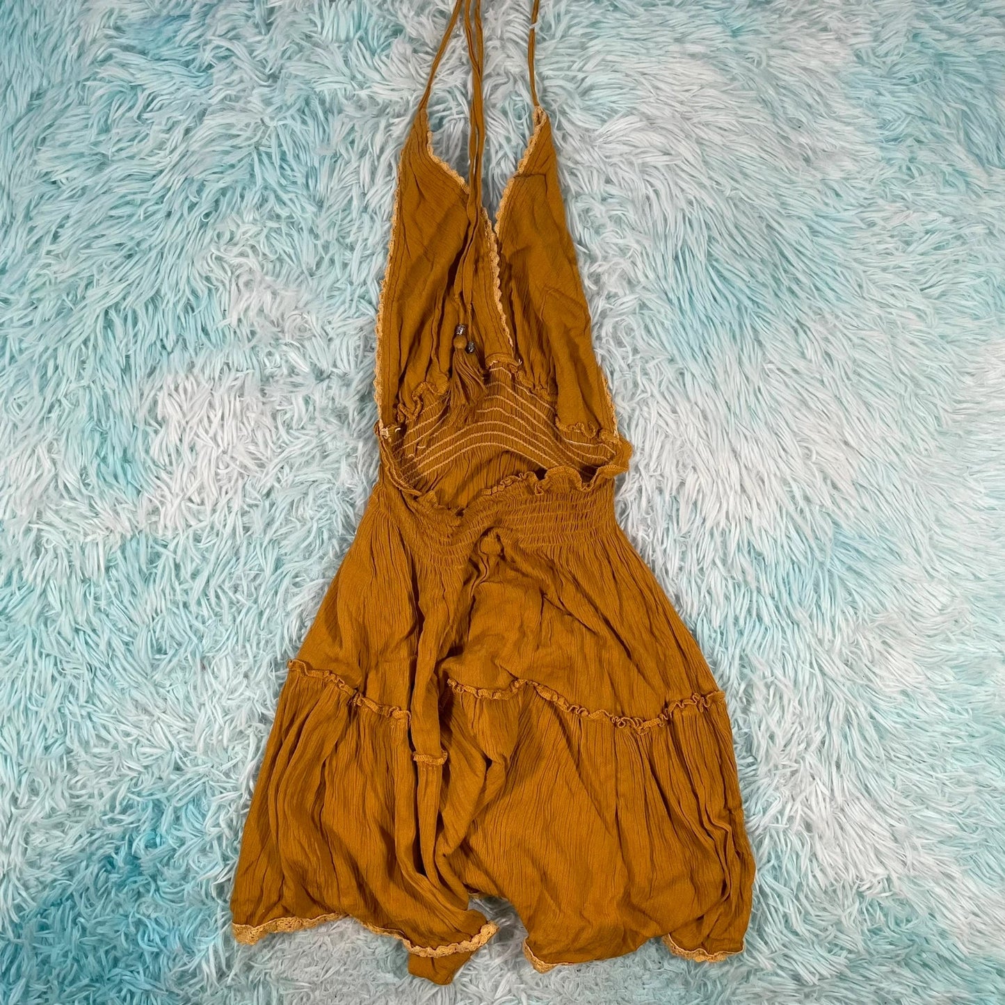 Vintage Mustard Summer Dress - Small