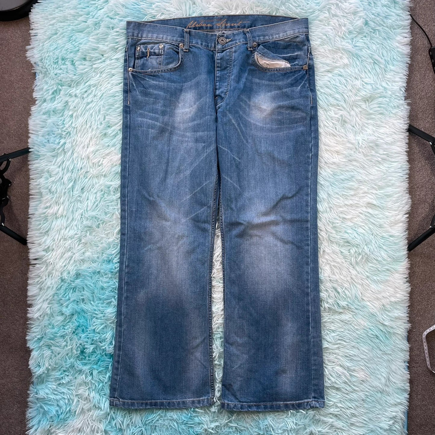 Vintage 00s Baggy Bootcut Jeans - 38W