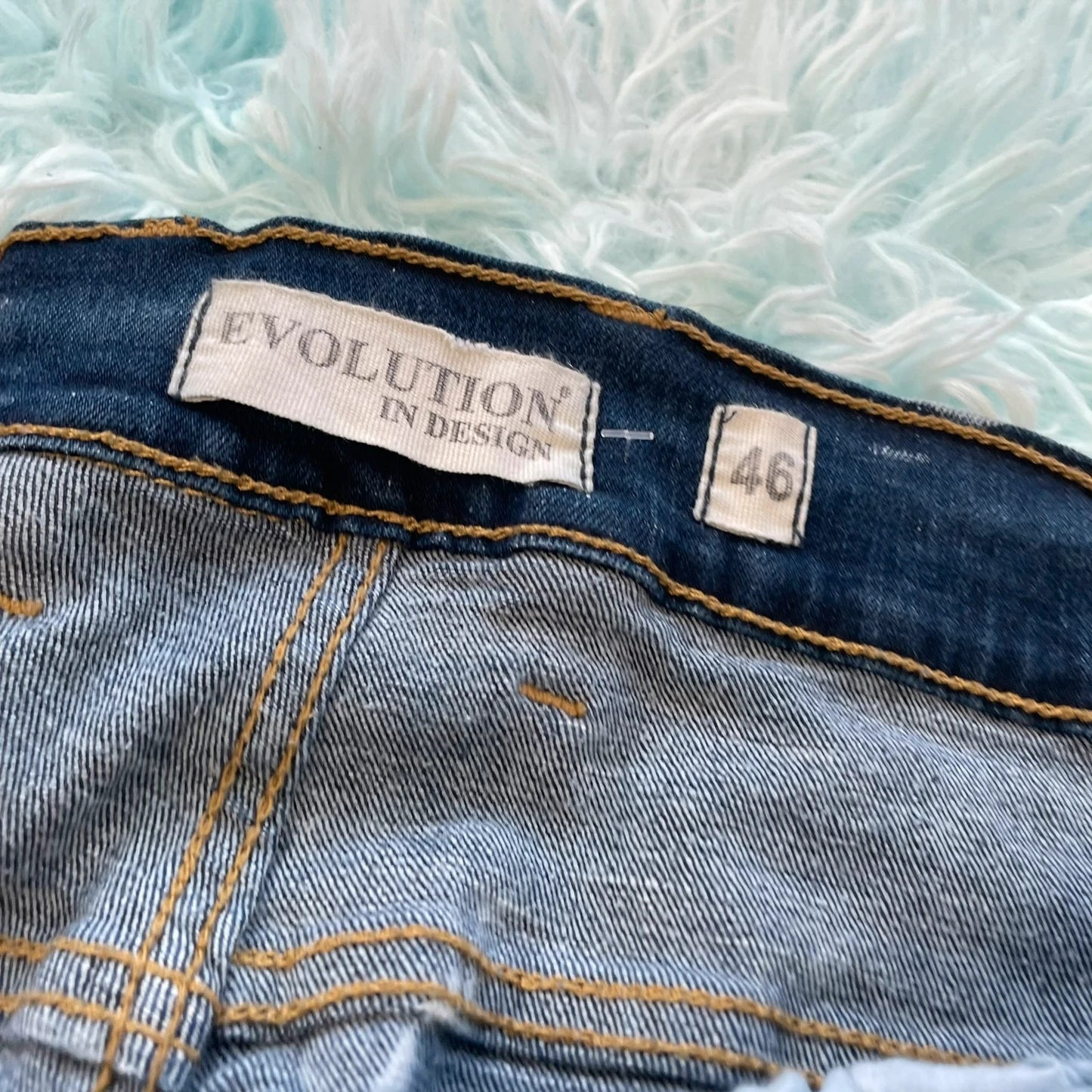Bleach Washed Denim Shorts Jean Jorts - 46W