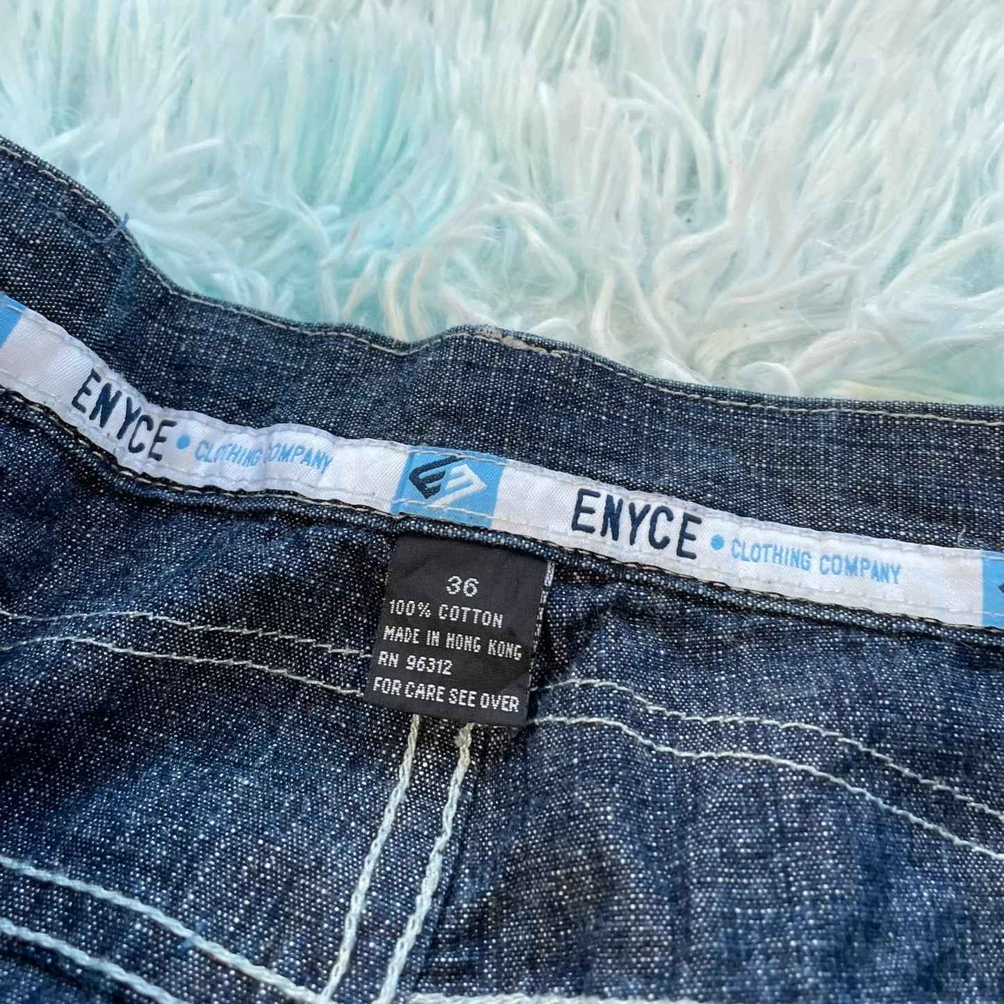 Vintage 90s Navy Enyce Jean Shorts Jorts - 36W
