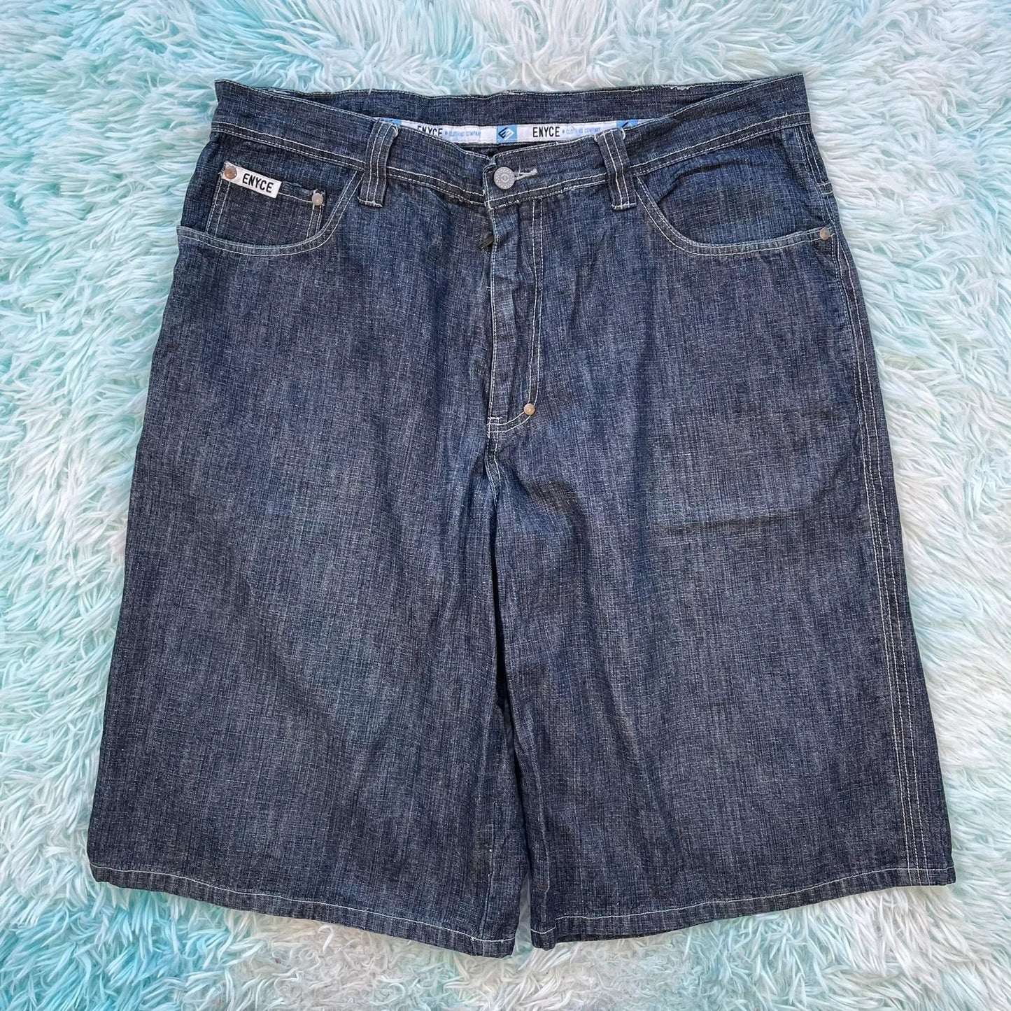 Vintage 90s Navy Enyce Jean Shorts Jorts - 36W