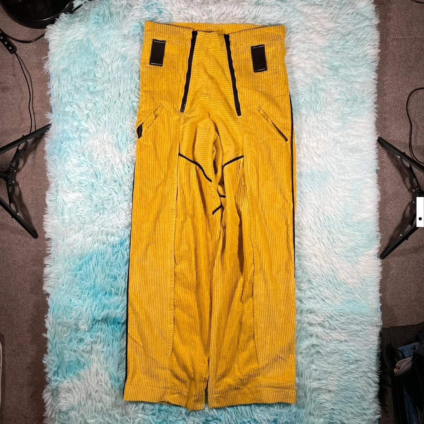 Vintage 90s Yellow Corduroy Workwear Trousers - W34 L32