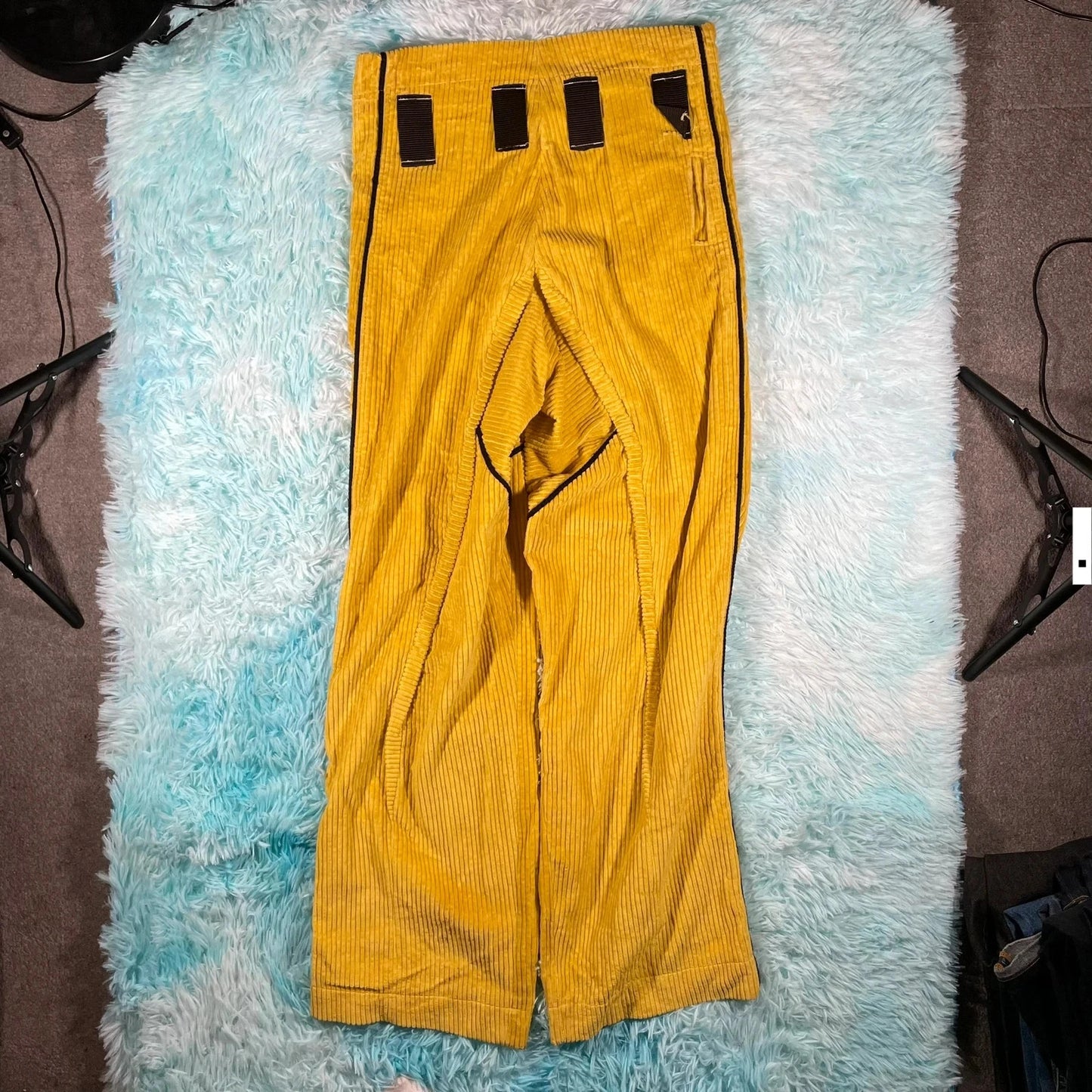 Vintage 90s Yellow Corduroy Workwear Trousers - W34 L32