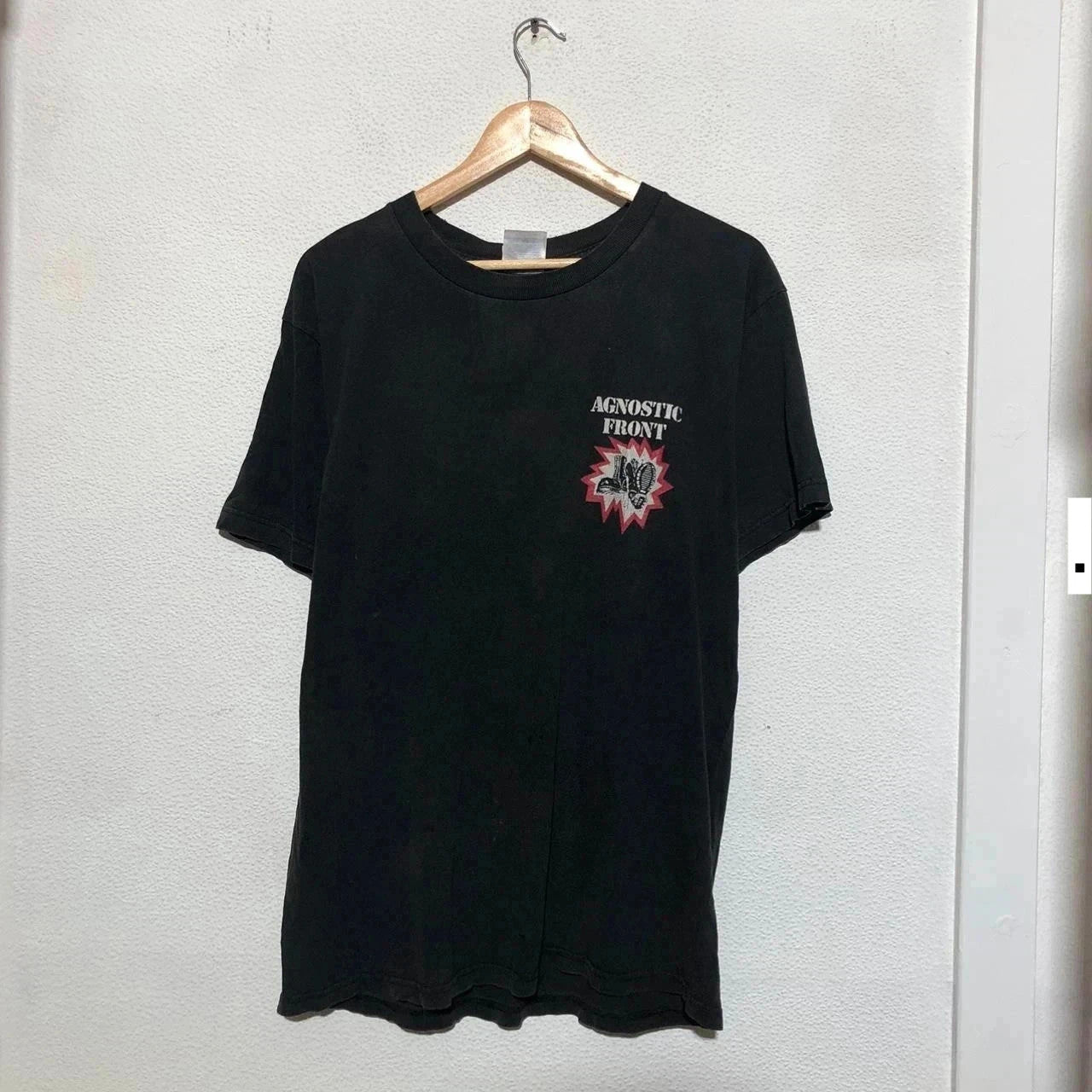 Vintage 90s Black Agnostic Front Band T Shirt Blind Justice - Large