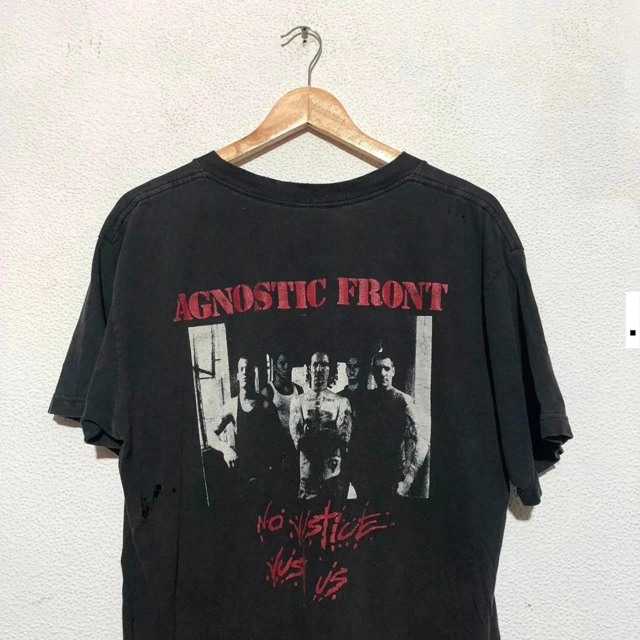 Vintage 90s Black Agnostic Front Band T Shirt Blind Justice - Large