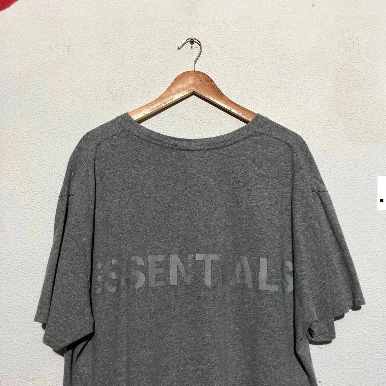 Grey Fear of God Essentials T Shirt Reflective Print - Large
