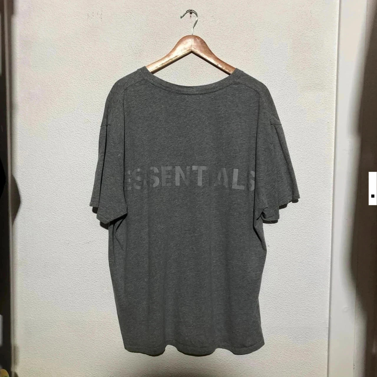 Grey Fear of God Essentials T Shirt Reflective Print - Large