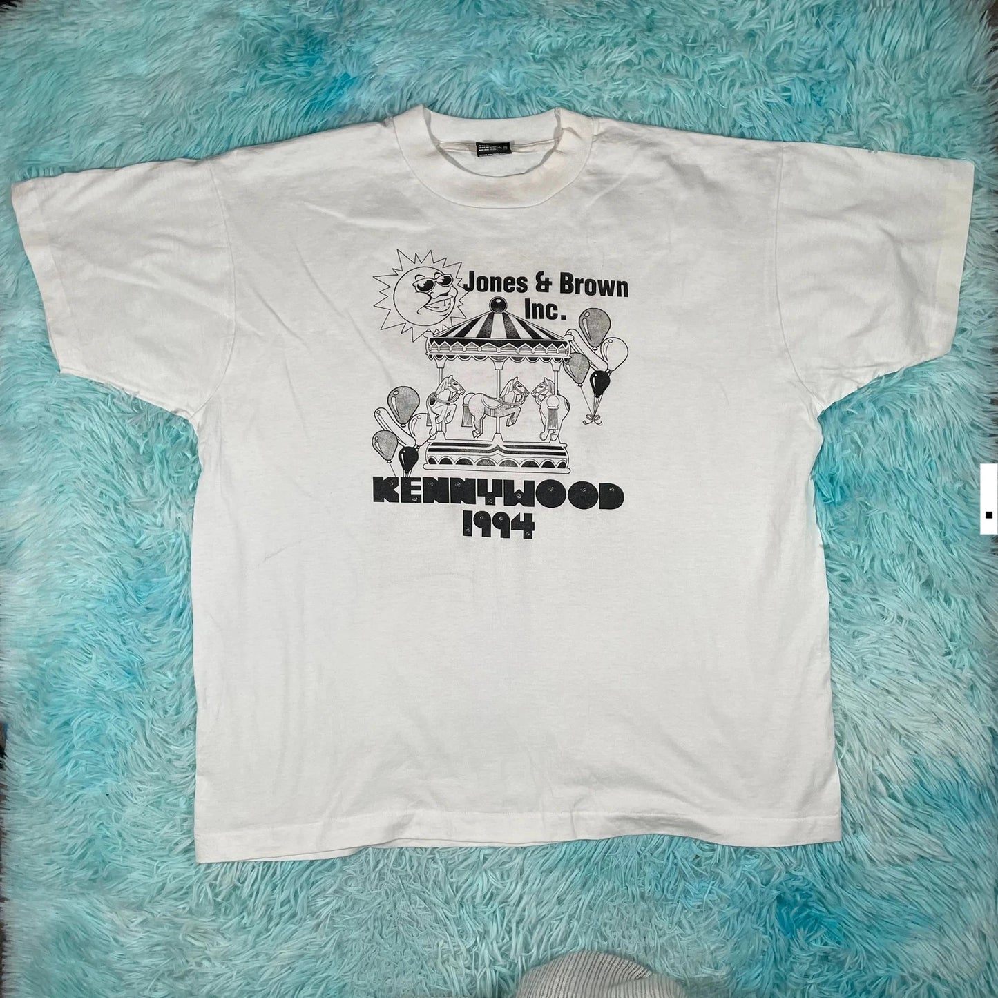 Vintage 90s White Carnival Graphic T Shirt - XL