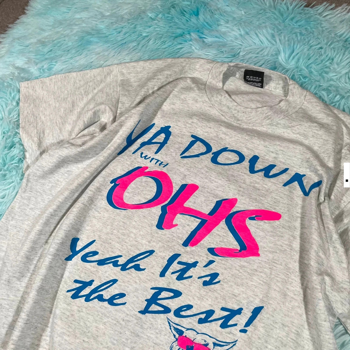 Vintage 90s Grey OHS Graphic T Shirt - XL