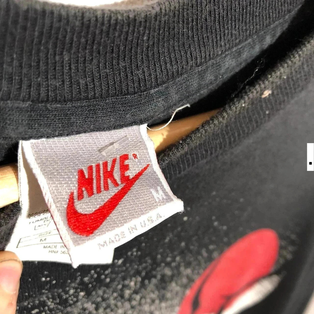 Vintage 80s Black Nike Jordan All Over Print T Shirt - Medium