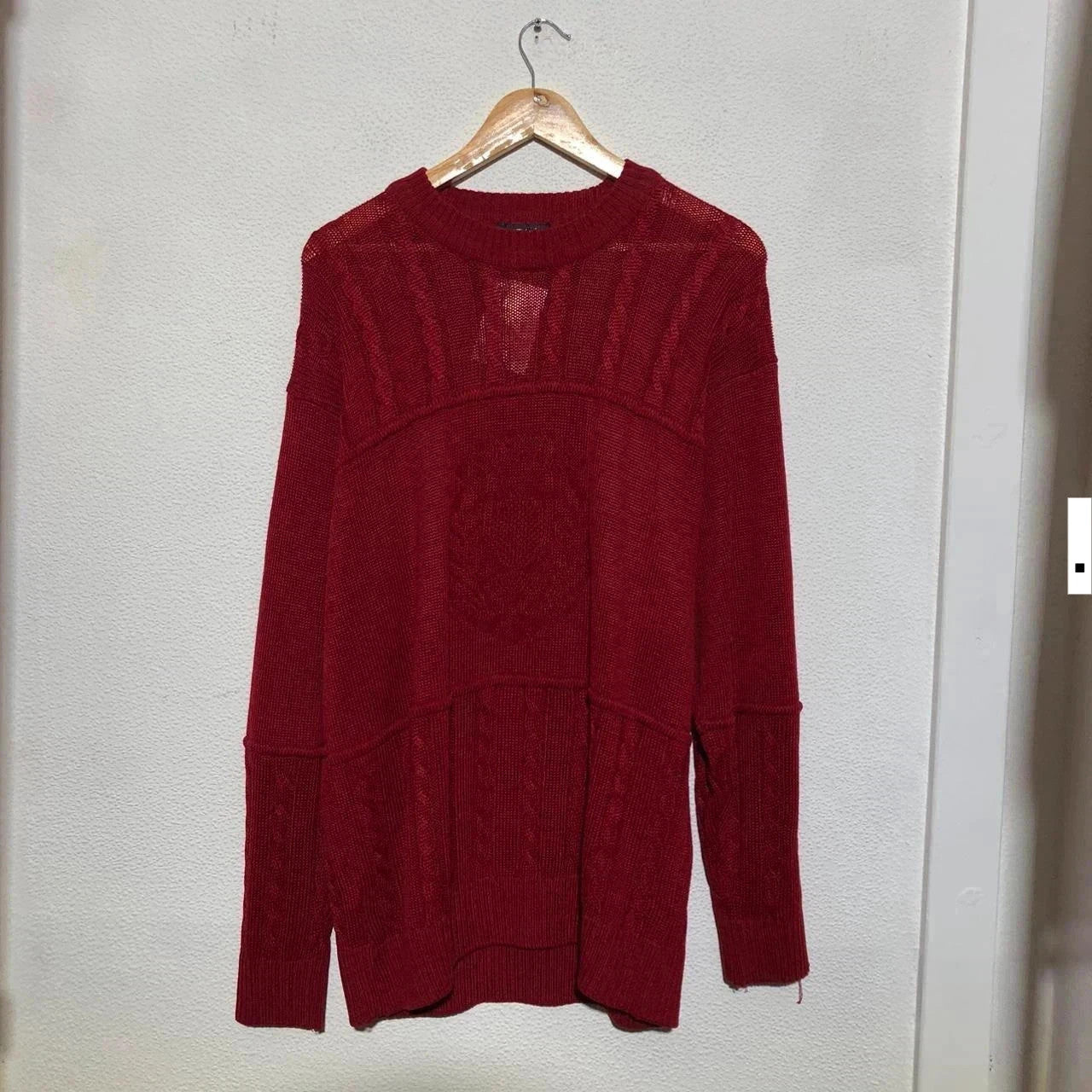 Vintage 80s Red St Michael Knitted Jumper - XL
