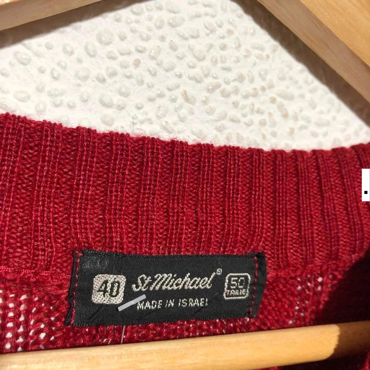 Vintage 80s Red St Michael Knitted Jumper - XL