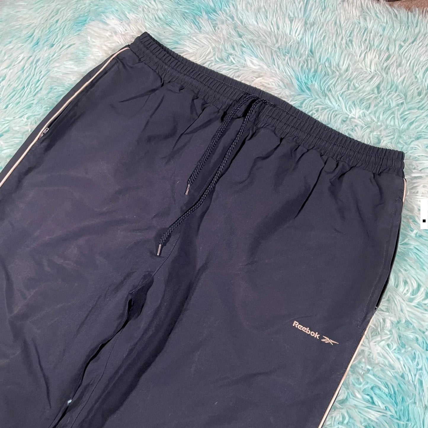 Vintage 00s Navy Reebok Tracksuit Bottoms - Large
