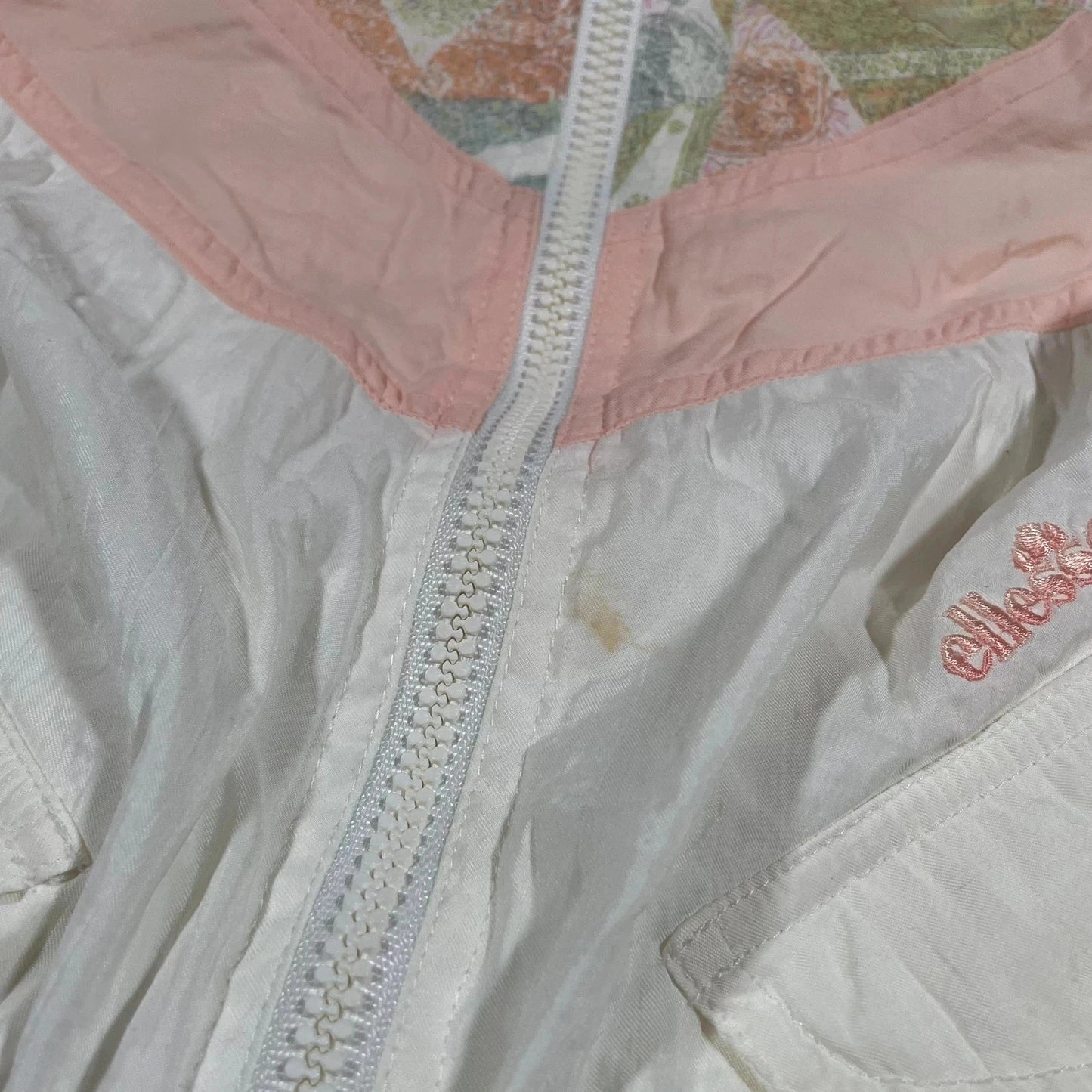 Vintage 80s White & Peach Retro Ellesse Shell Tracksuit Set - Medium