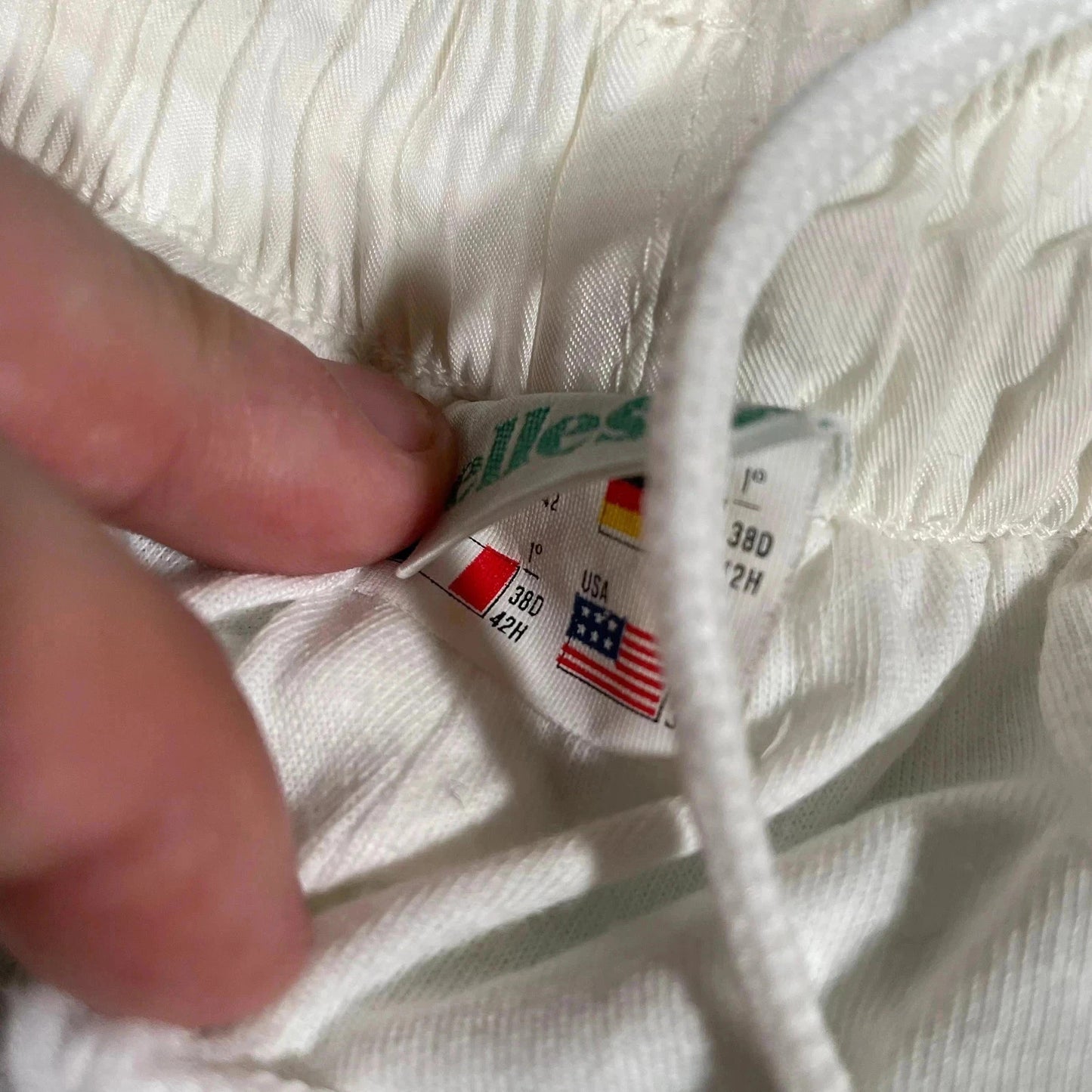 Vintage 80s White & Peach Retro Ellesse Shell Tracksuit Set - Medium