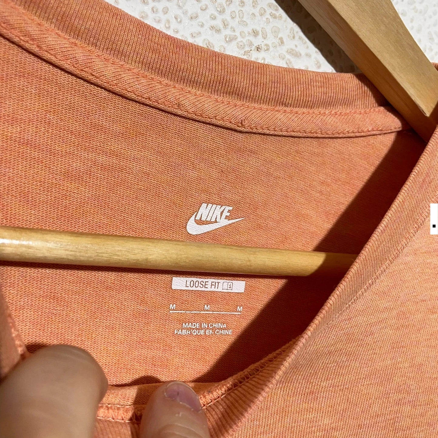 Peach Orange Nike T Shirt Plain - Medium