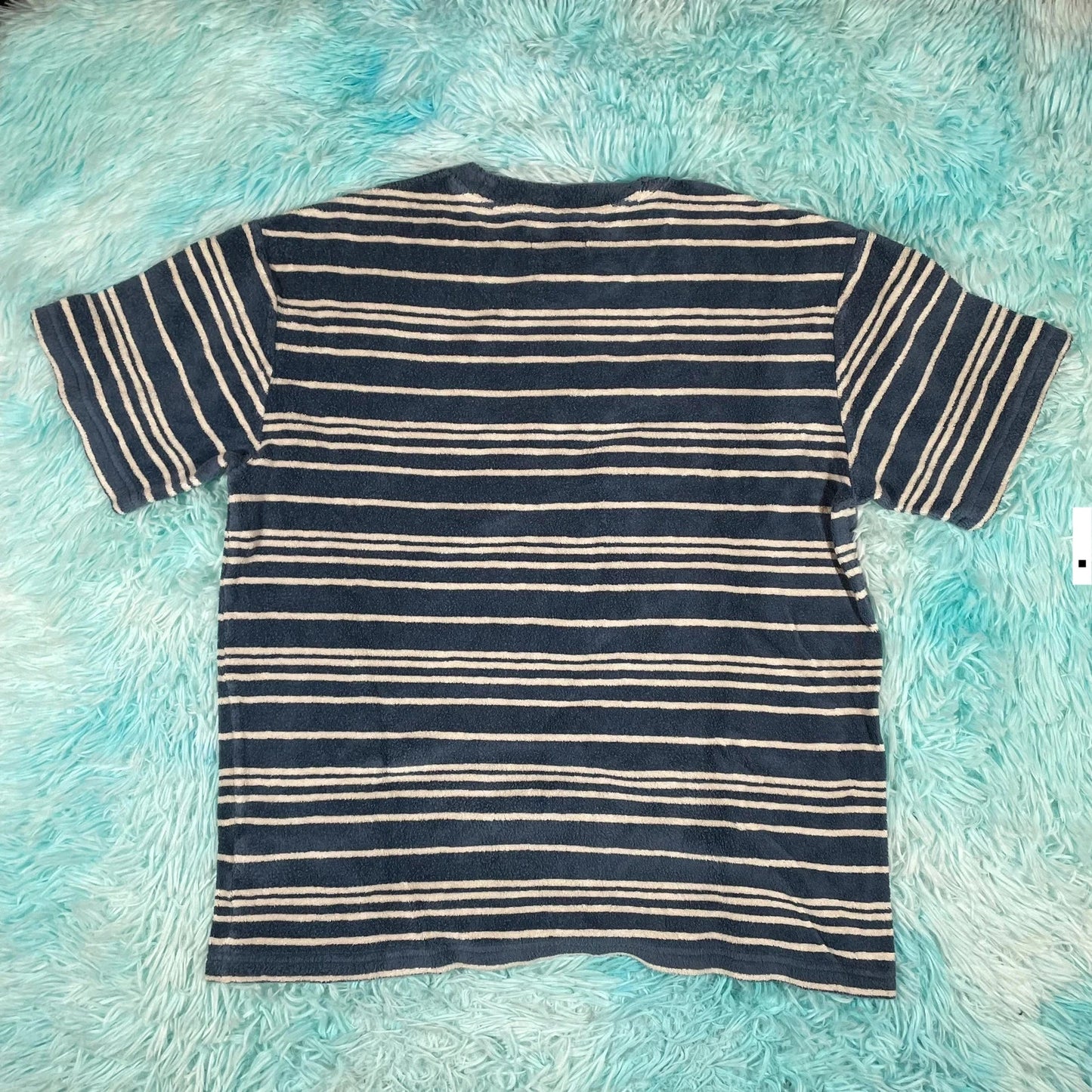Blue & White Striped Cos T Shirt Toweled - Medium