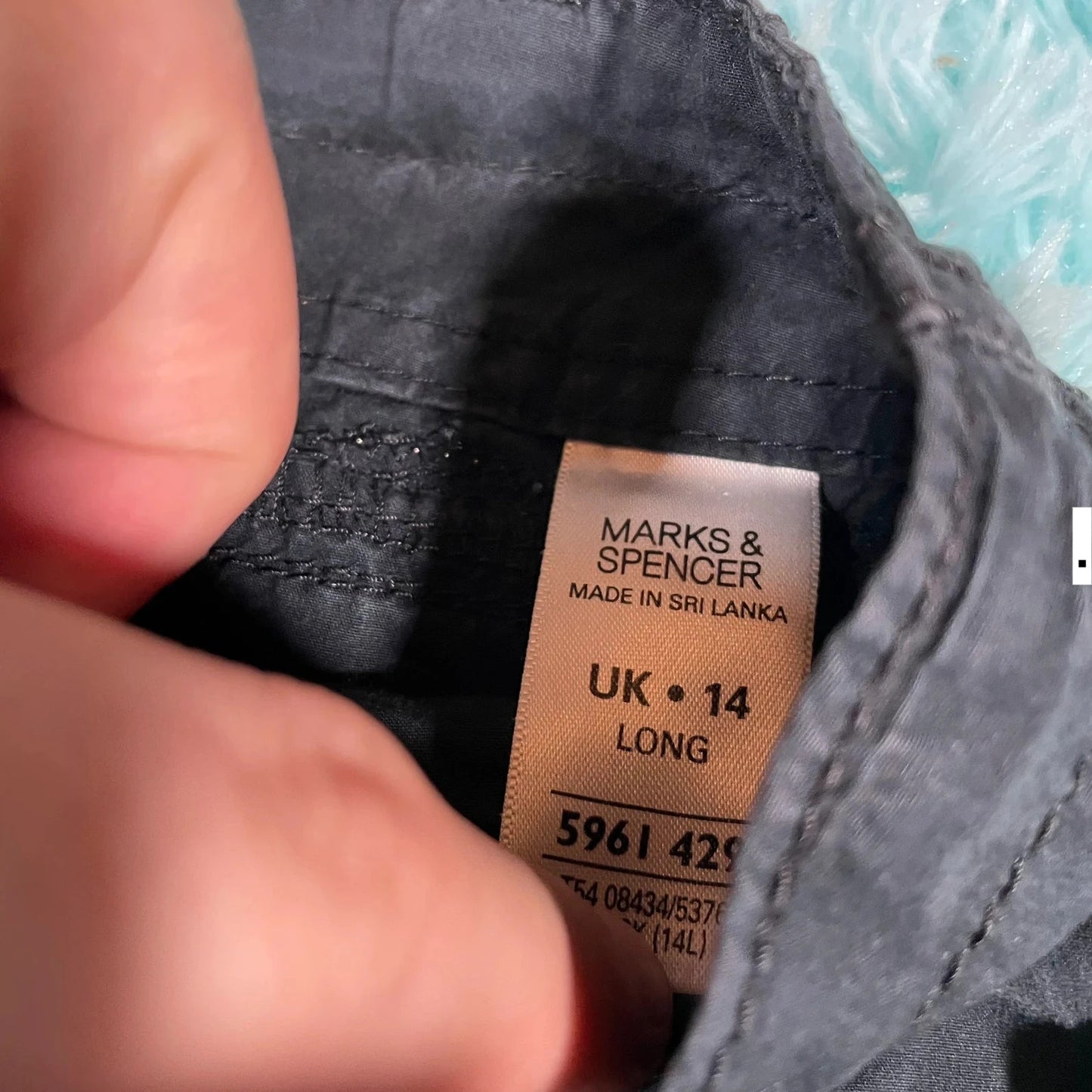 Vintage Black Cargo Trousers M&S - Size 14