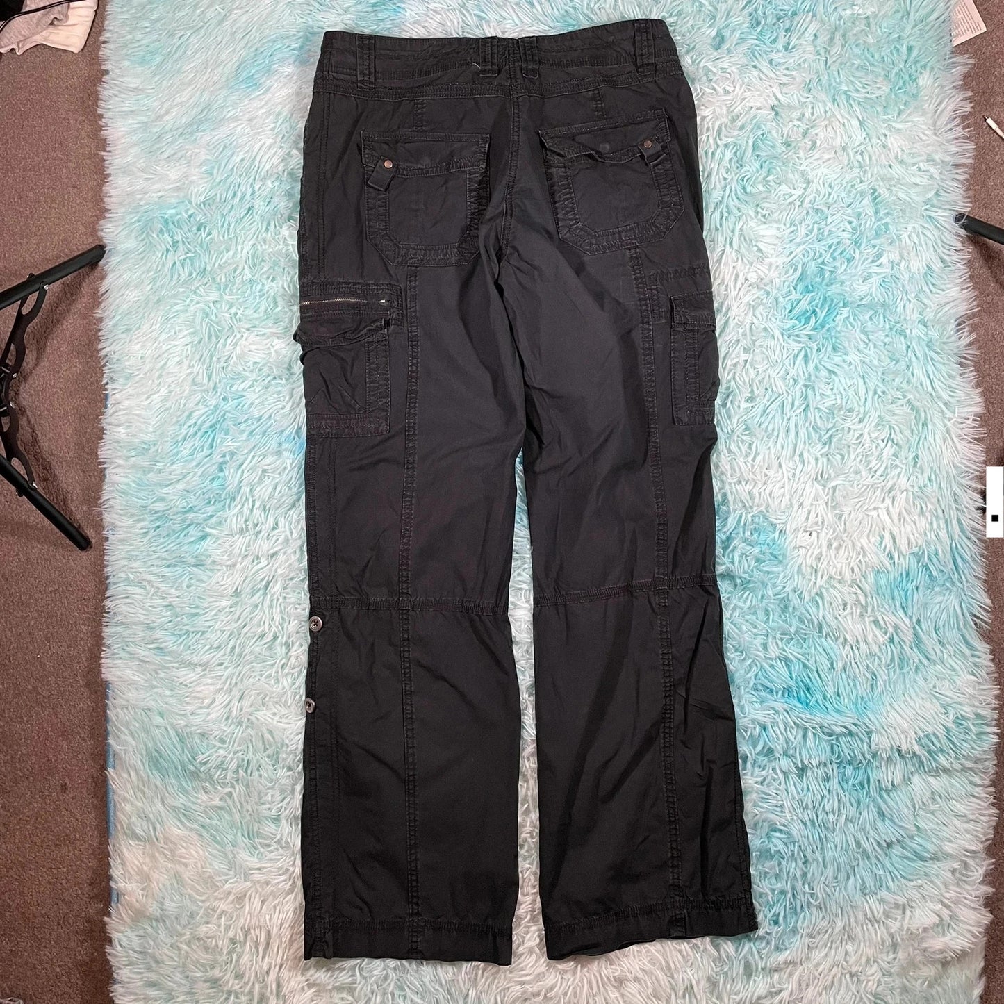 Vintage Black Cargo Trousers M&S - Size 14