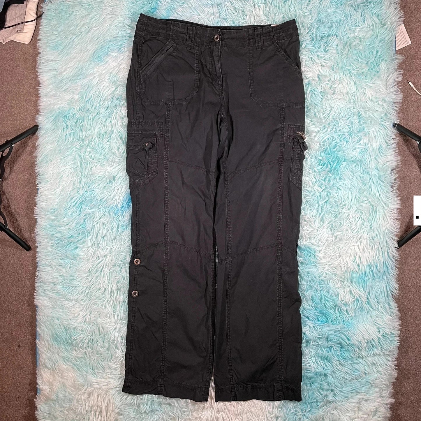 Vintage Black Cargo Trousers M&S - Size 14