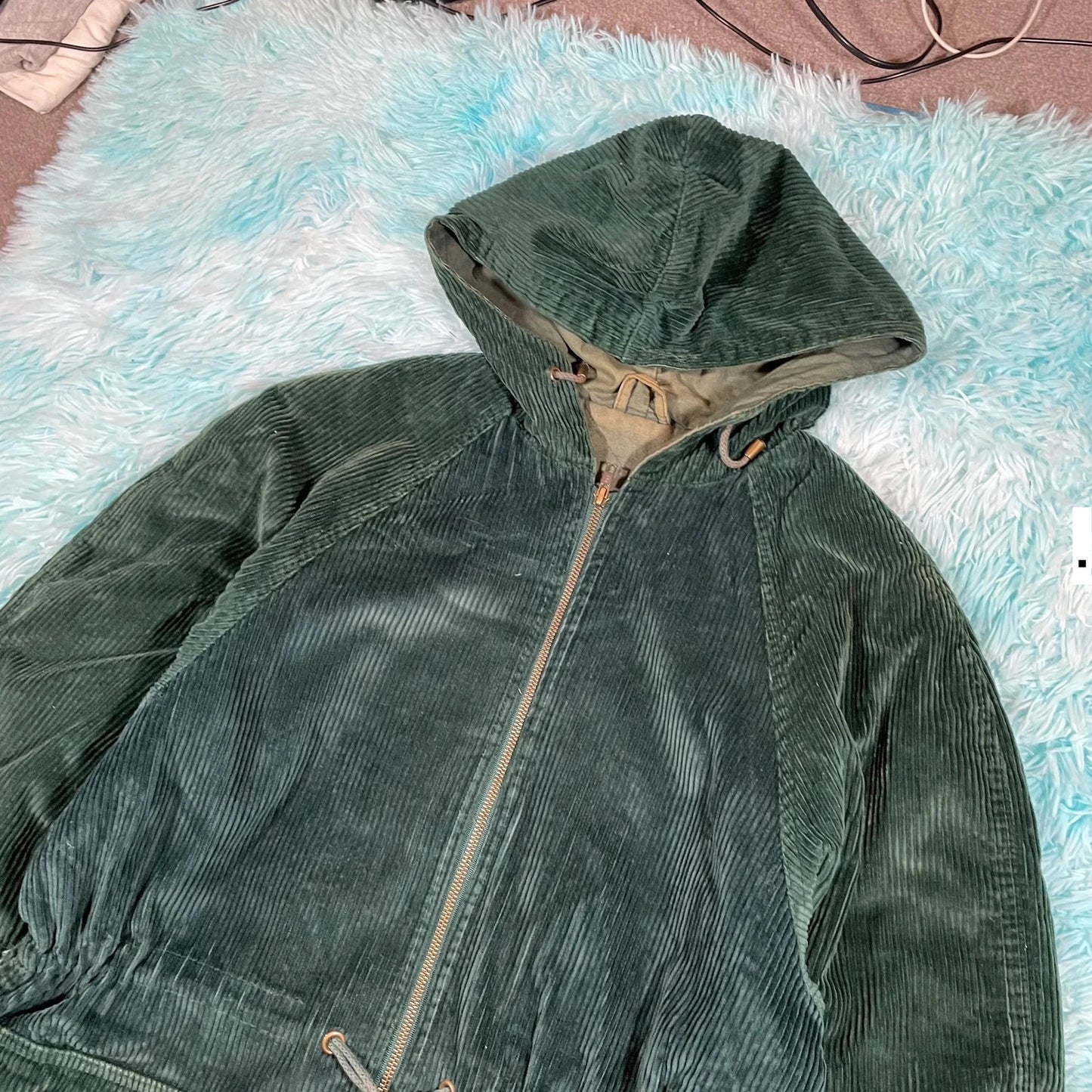 Vintage 90s Green Corduroy Jacket - Size 10