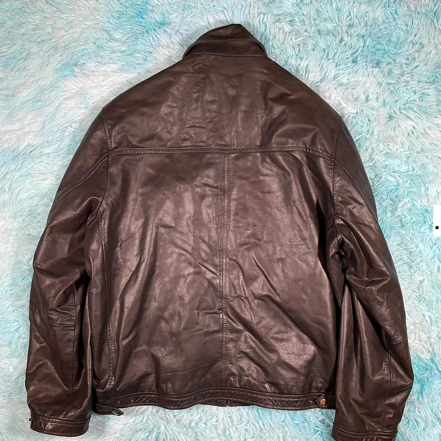 Vintage Brown Boxy Leather Jacket - XXL