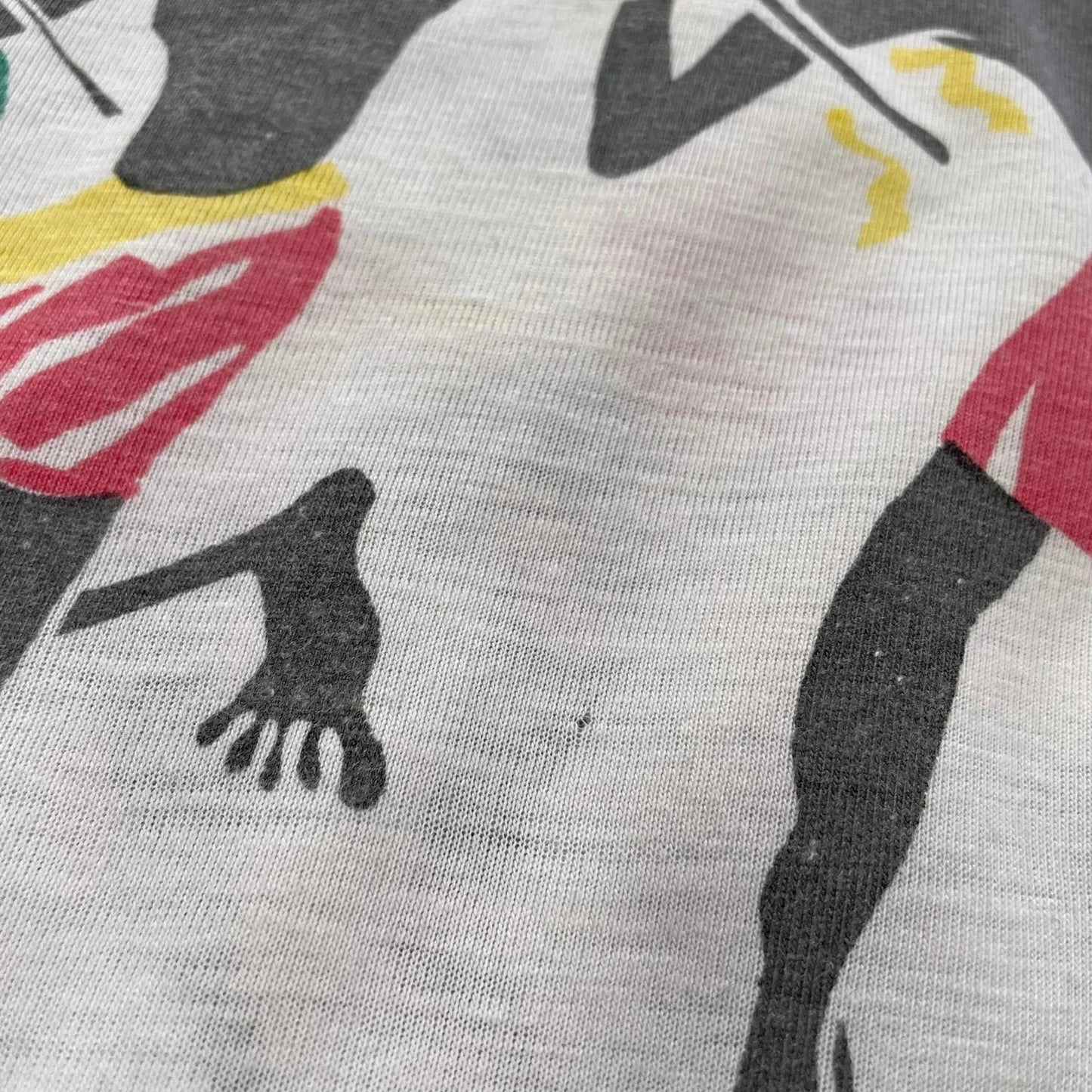 Vintage 80s White Carnival Graphic T Shirt - Medium