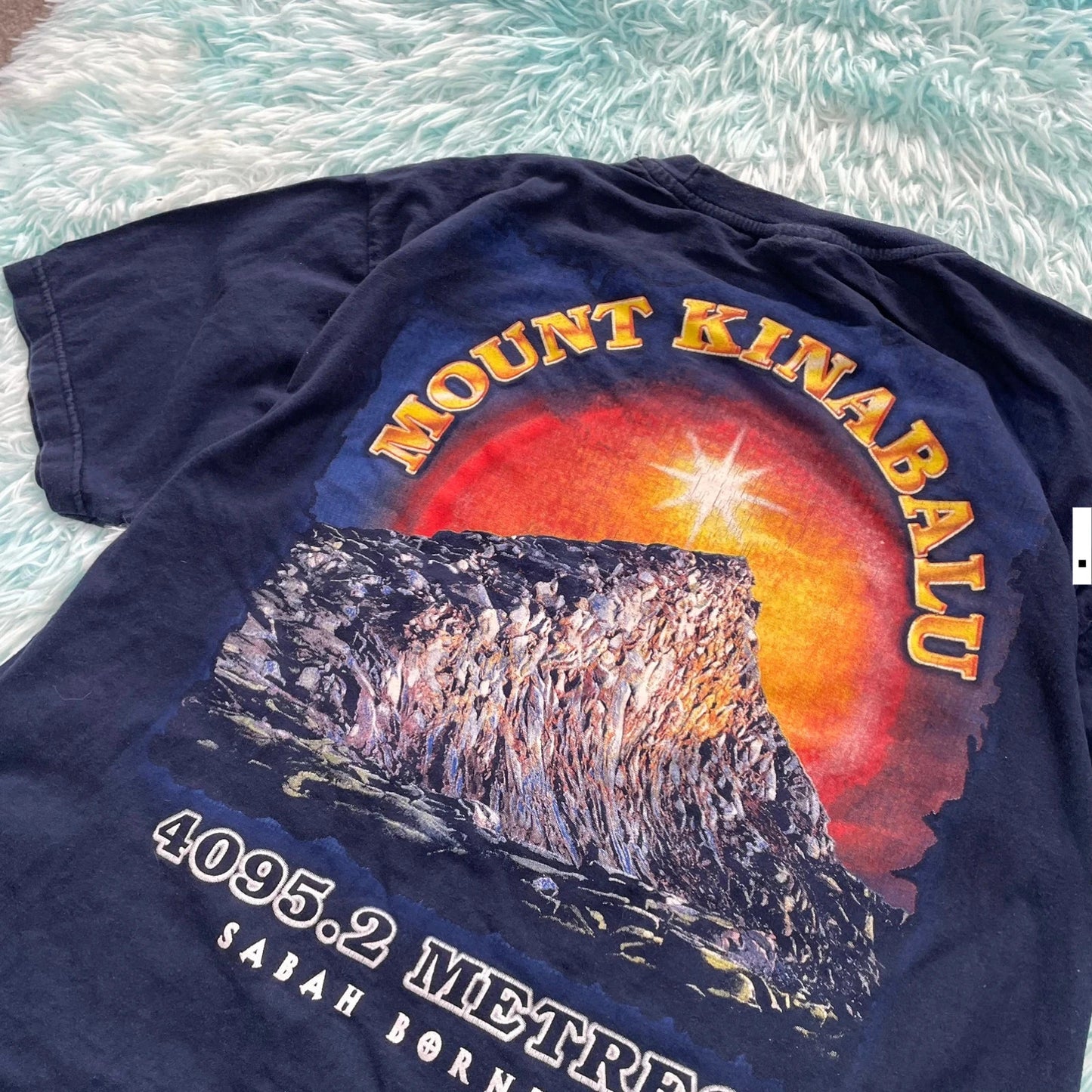 Vintage Navy Kinabalu Graphic T Shirt - Large