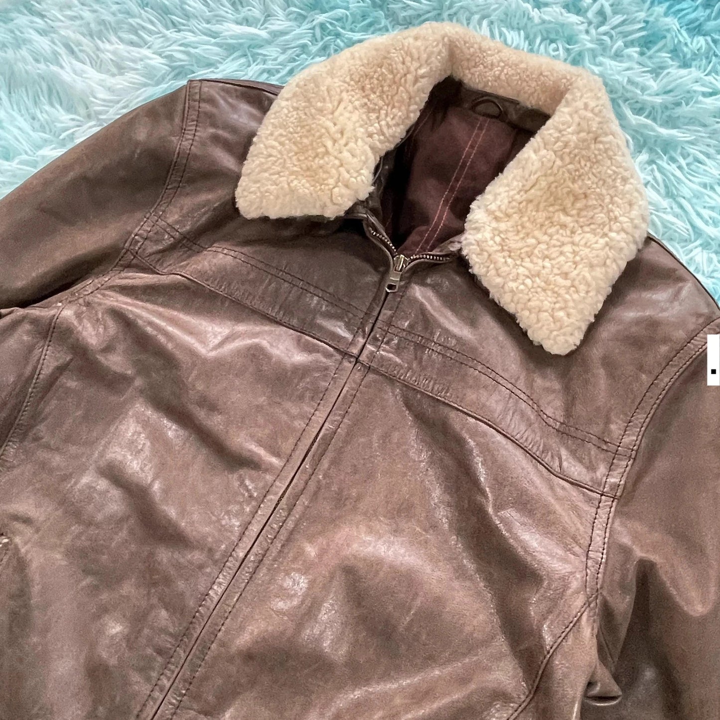 Vintage 90s Brown DNR Leather Jacket - XL