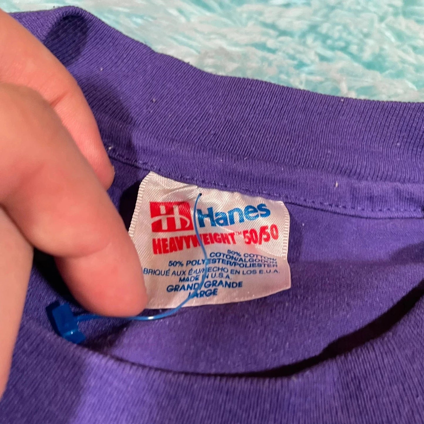 Vintage 90s Purple Woman Graphic T shirt - Largw