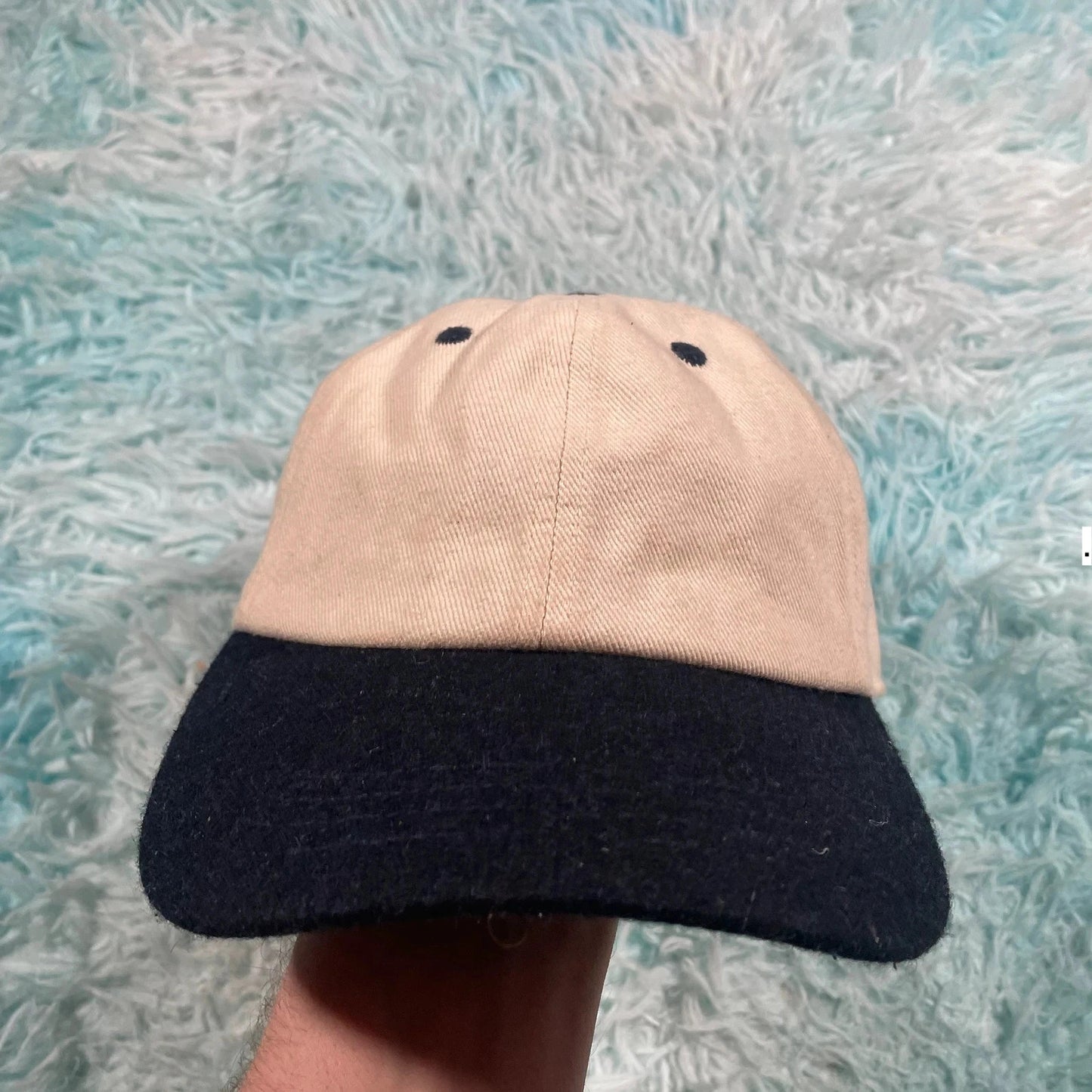 Beige & Navy Brandy Melville Plain Cap