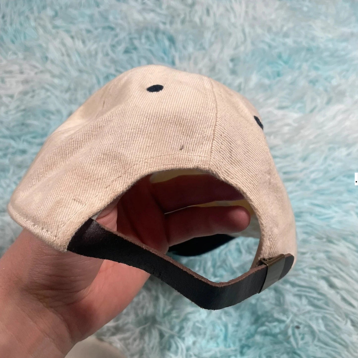 Beige & Navy Brandy Melville Plain Cap