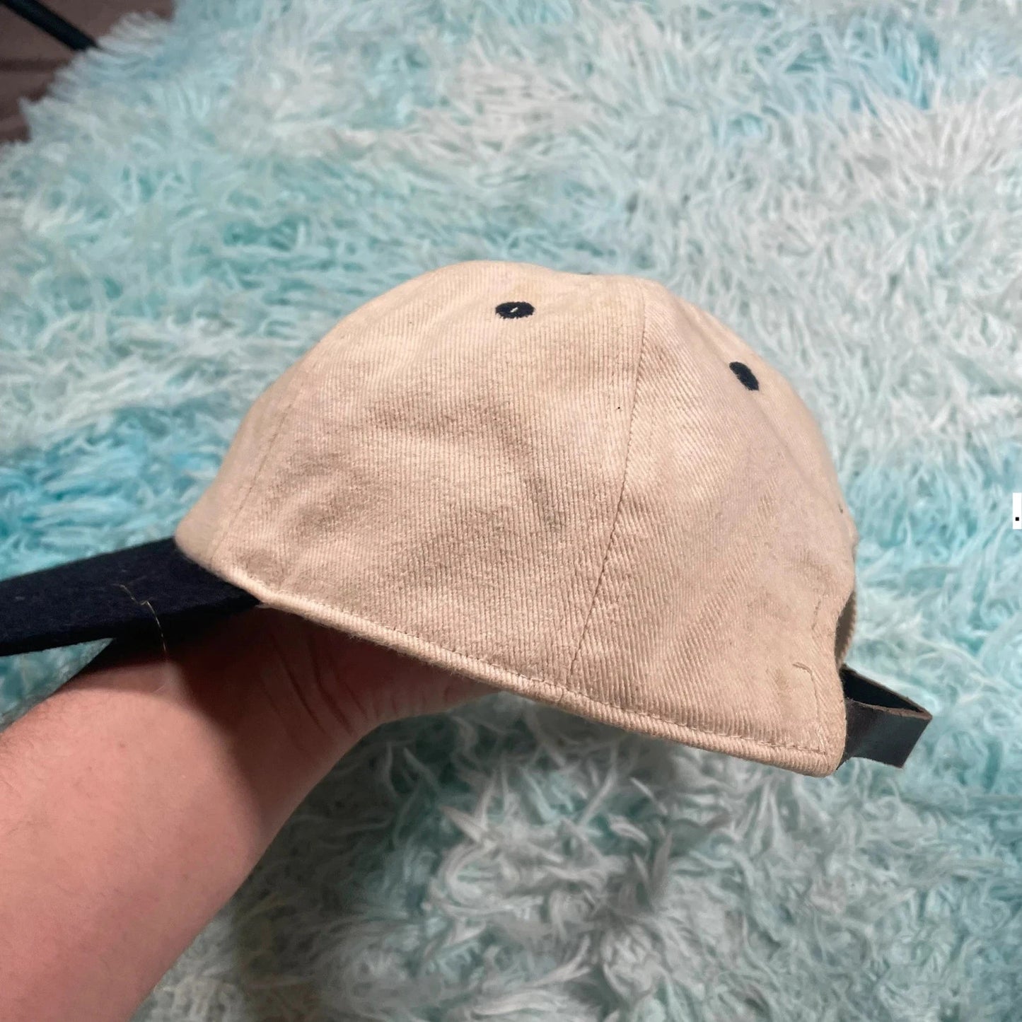 Beige & Navy Brandy Melville Plain Cap