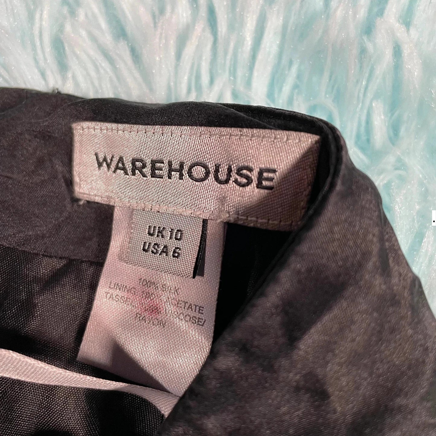 Black Floral Warehouse Silk Pencil Skirt - Size 10