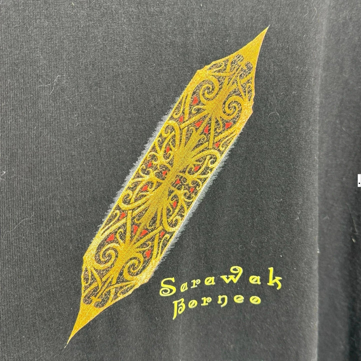 Vintage Black Sarawak Bornee Graphic T Shirt - Medium
