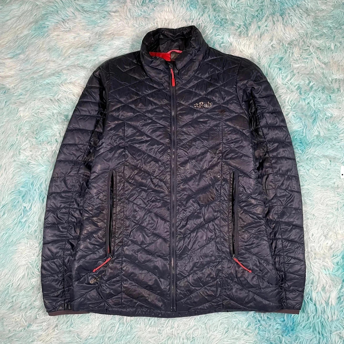 Navy Rab Puffer Jacket Microlight Pertex - Womens Small