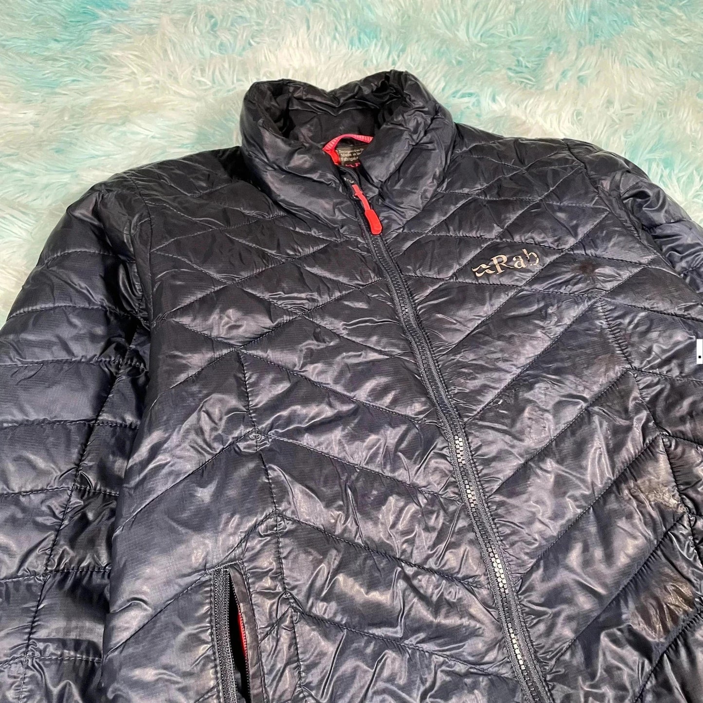 Navy Rab Puffer Jacket Microlight Pertex - Womens Small