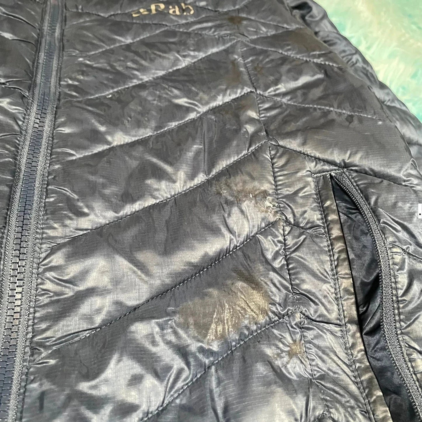 Navy Rab Puffer Jacket Microlight Pertex - Womens Small