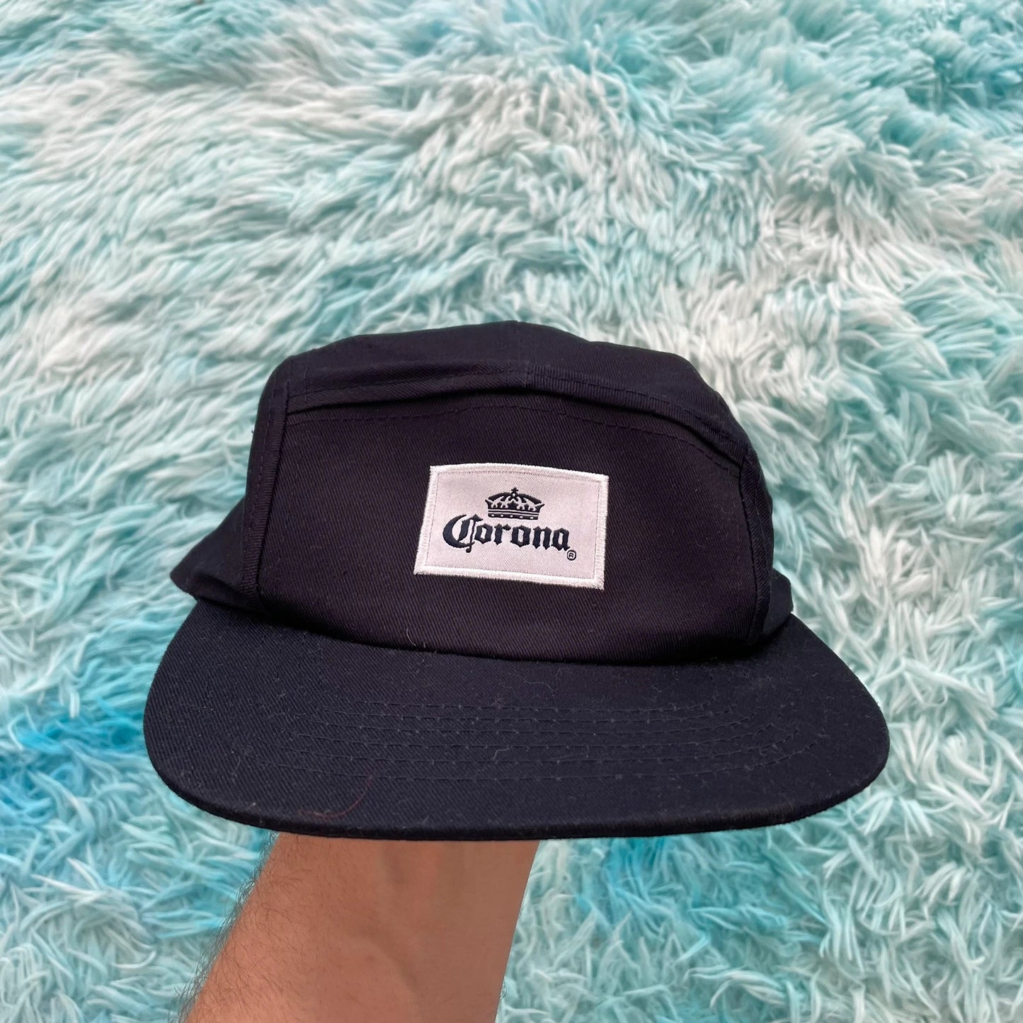 Navy Corona Beer 5 Panel Cap