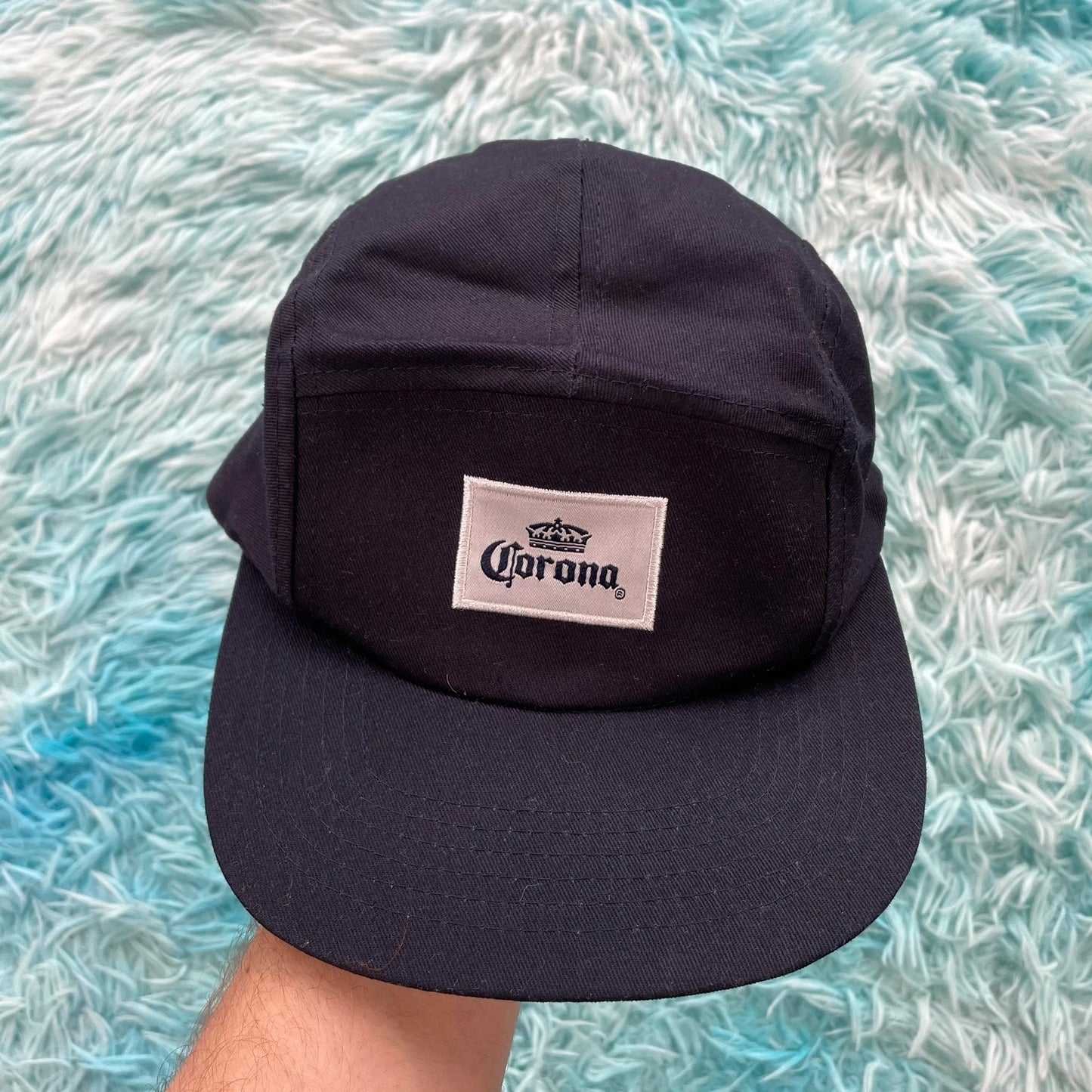 Navy Corona Beer 5 Panel Cap