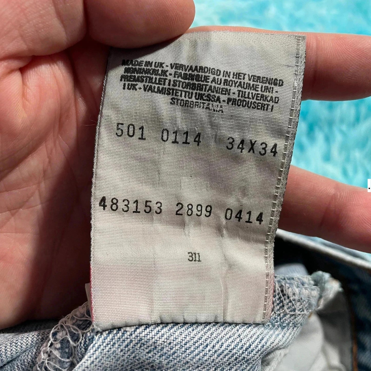 Vintage 90s Blue Levi’s 501 Jeans Straight Leg - 34W 34L