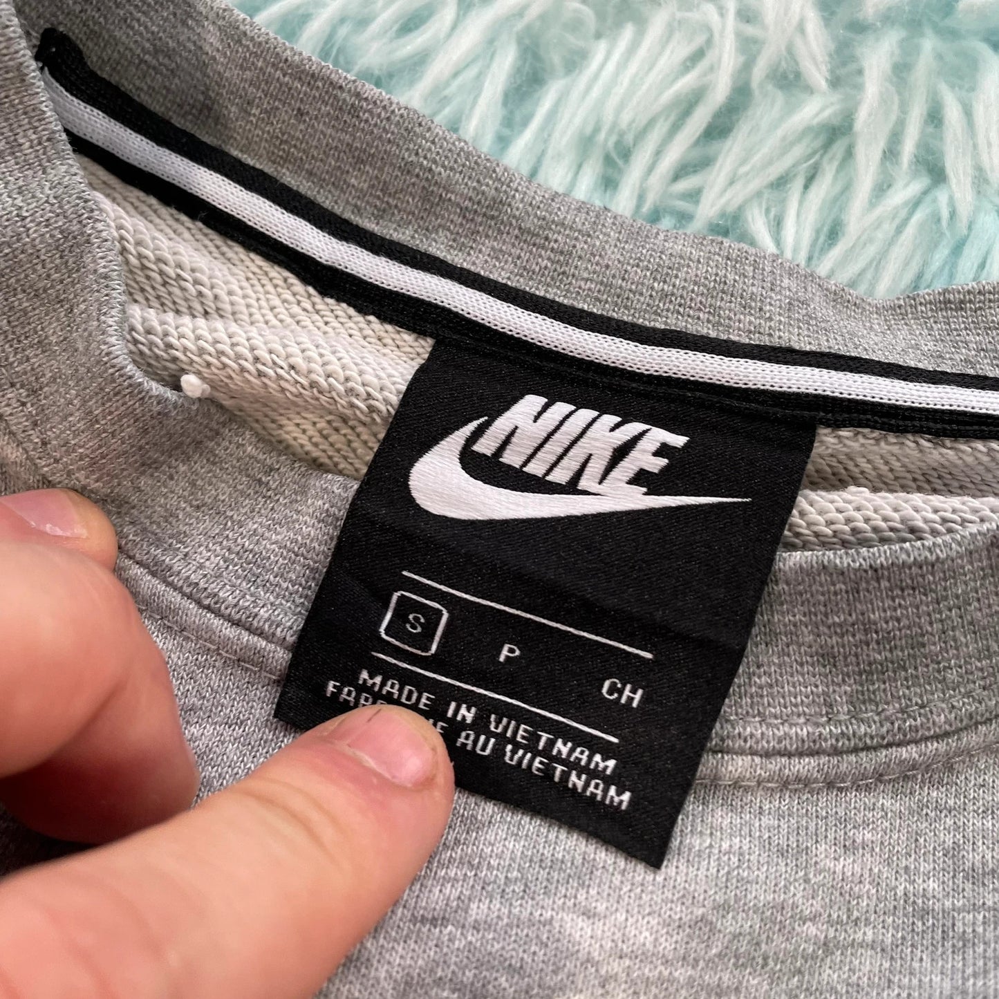 Grey Nike Sweatshirt Graphic Print - Small
