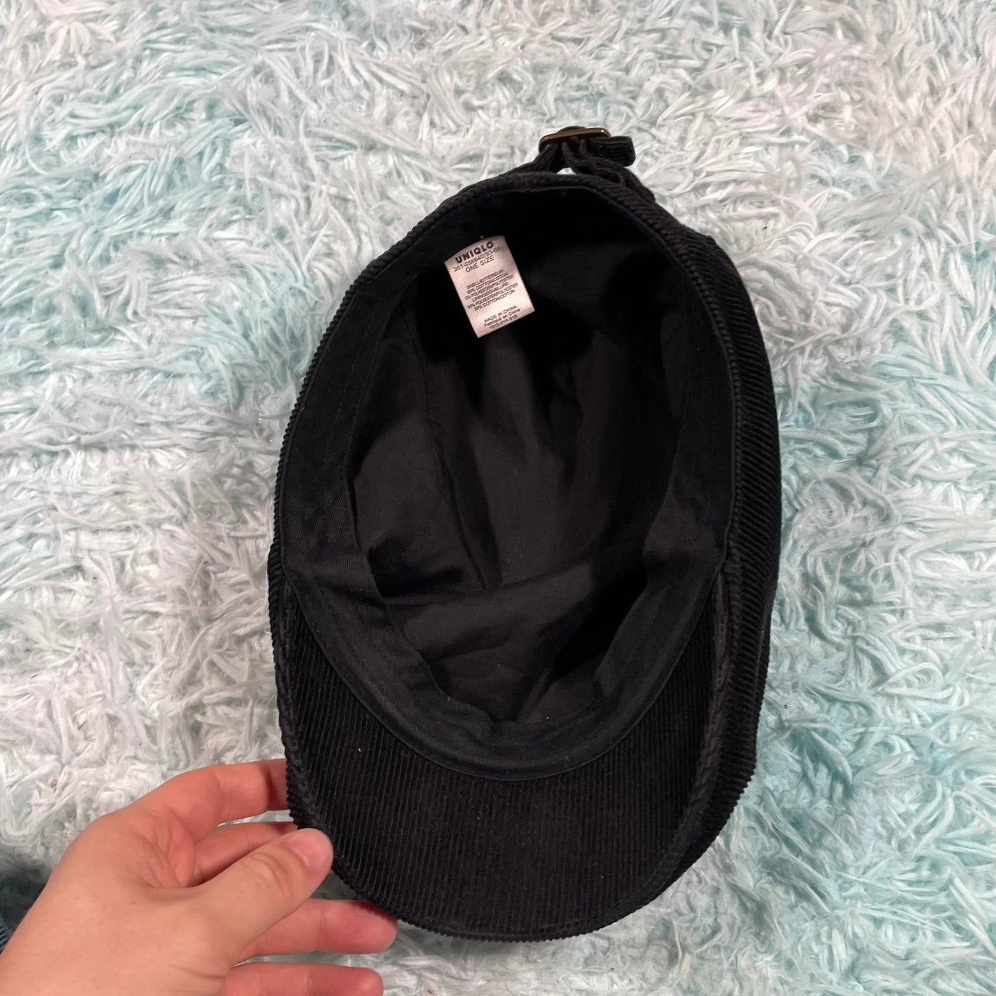Black Corduroy Uniqlo Flatcap