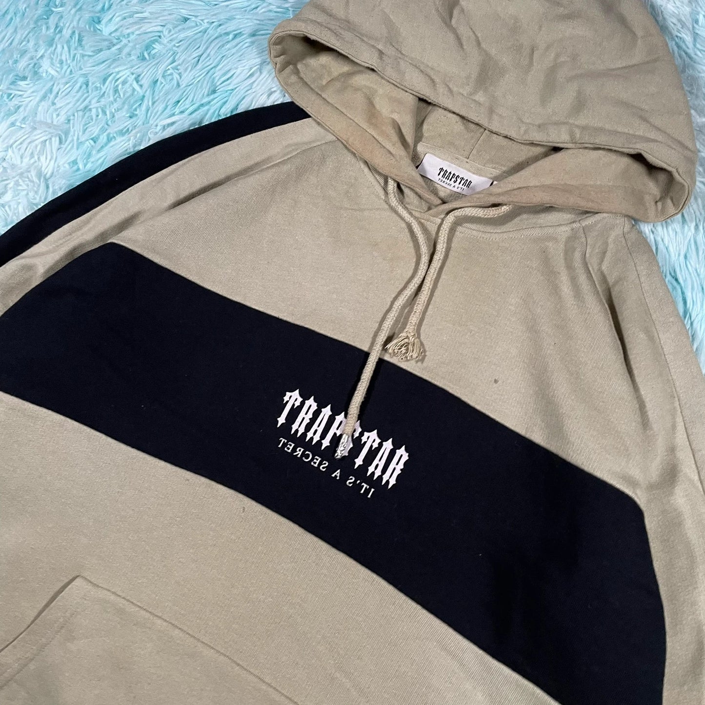 Beige & Black Trapstar Hoodie - XXL