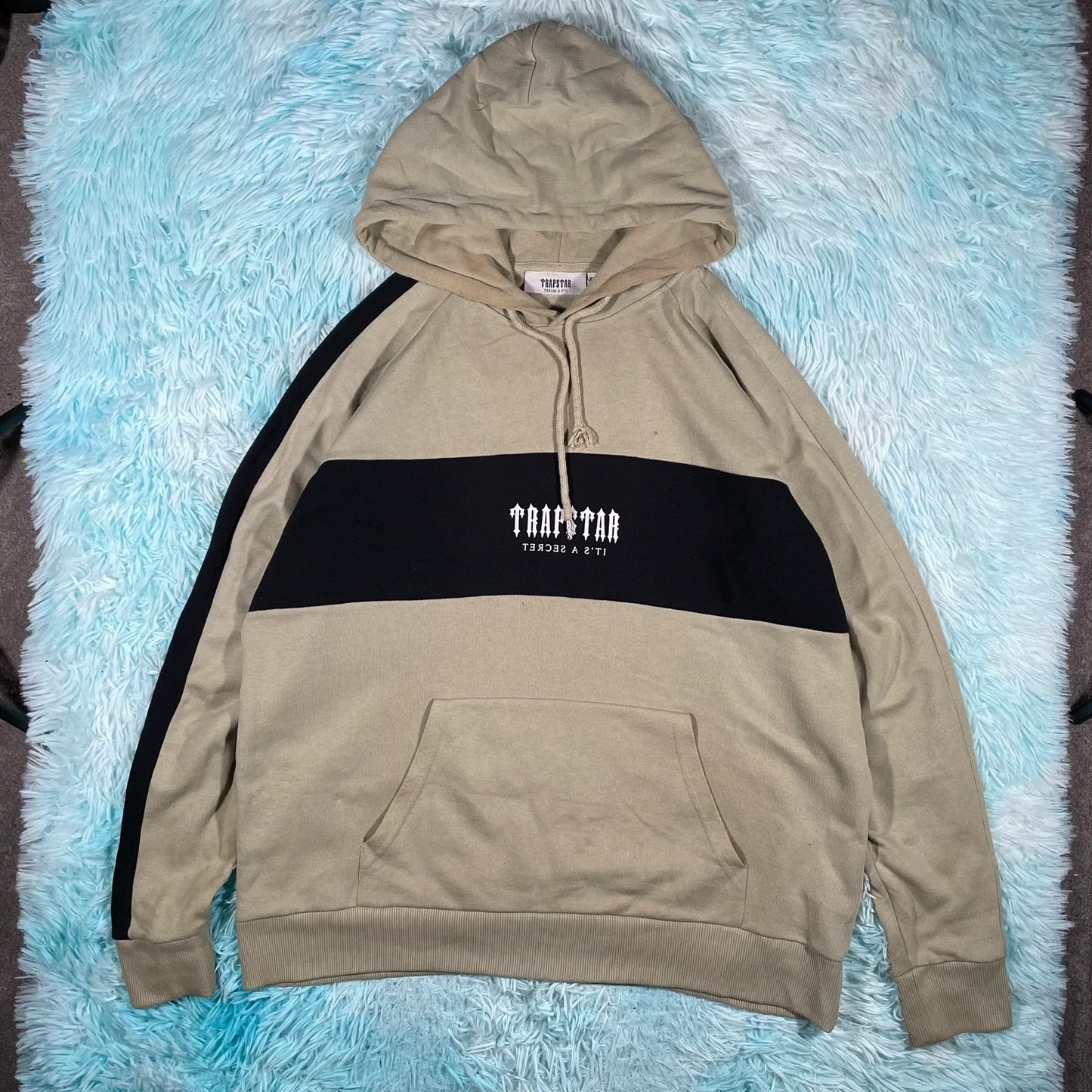 Beige & Black Trapstar Hoodie - XXL